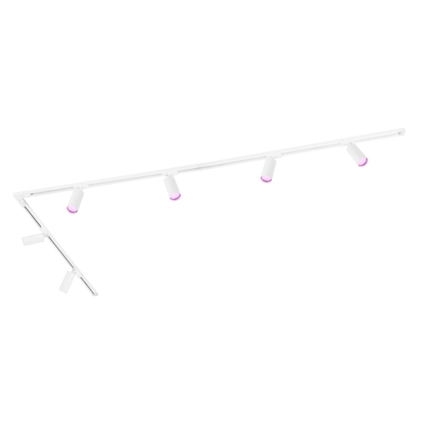 3m Inteligentne Oświetlenie Szynowe LED - 6x Reflektor Szynowy - 4.9W - RGB+CCT - Możliwość Przyciemniania - System Szynowy 1-fazowy - Biały