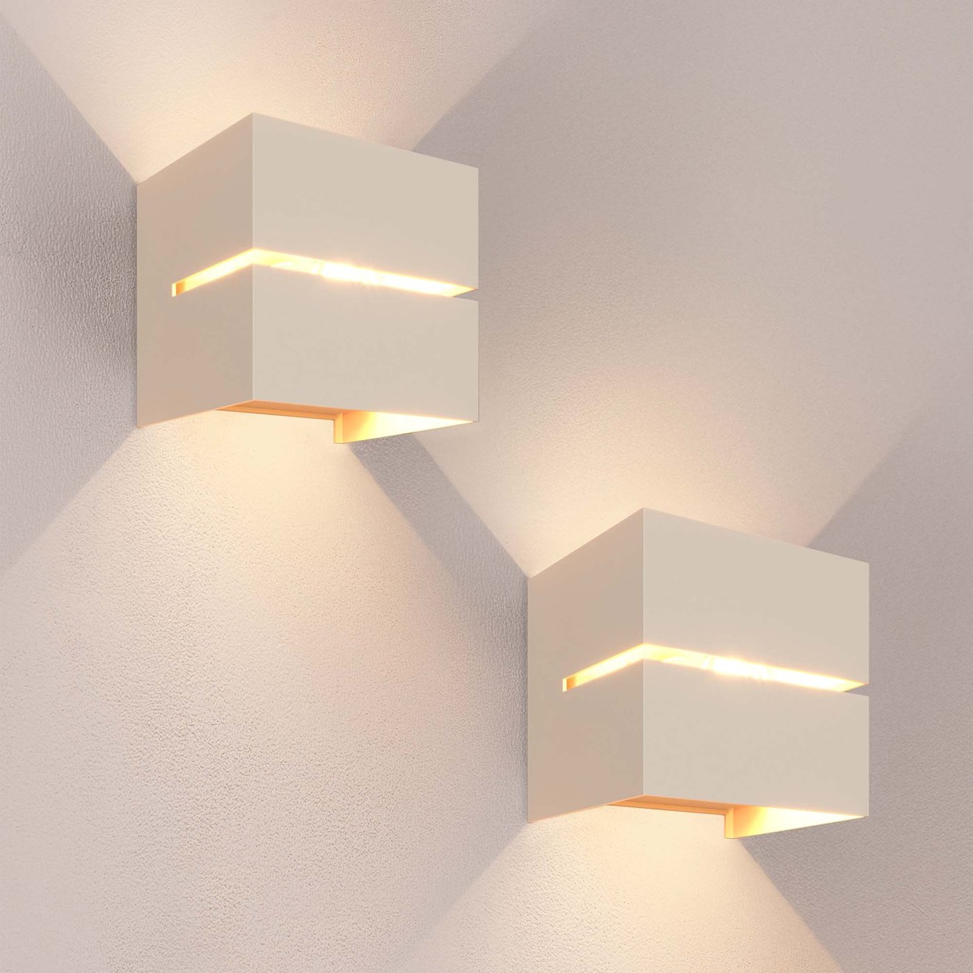 2x LED Wandleuchte - 3W - 3000K - Beige - IP54 - Beidseitig - Für den Innen- und Außenbereich geeignet