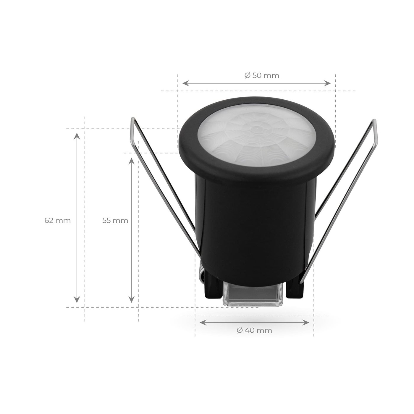 LUXUS TIME IR bewegingsmelder binnen licht inbouw inbouw sensor detector lichtschakelaar LED geschikt 90° in zwart in aluminium frame LXBA1 MP SR01 12