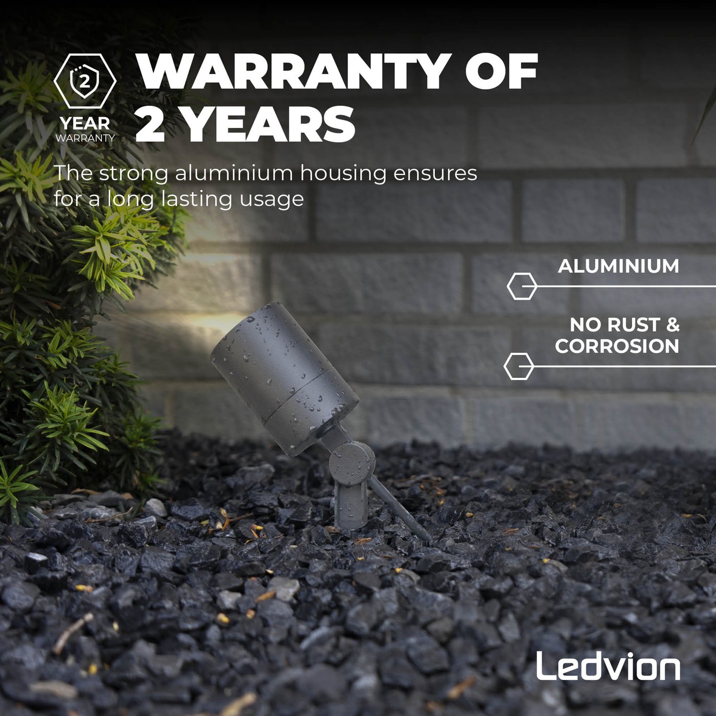 Ledvion 6X LED Strahler Set – IP65, 5W, 4000K Neutralweiß, Aluminium, Mit Erdspieß Für Garten & Außenbereich