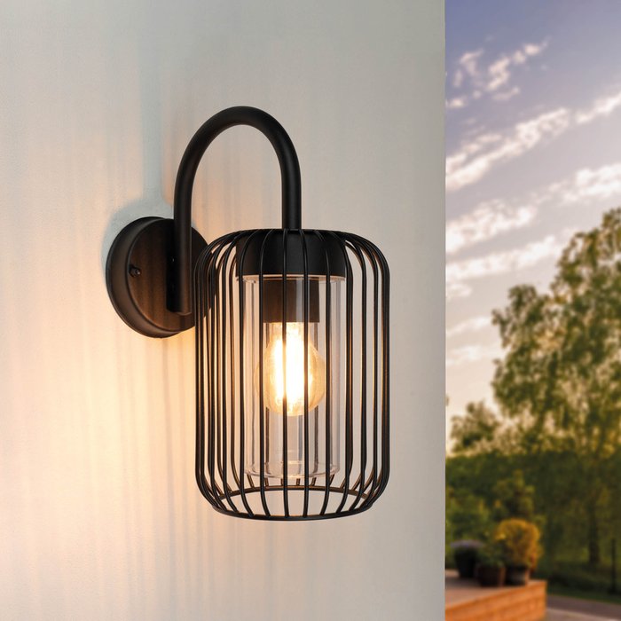 Ledvion - LED Wall Lamp Incl. Sensor, Anthracite, 7.5W, 2100K, E27