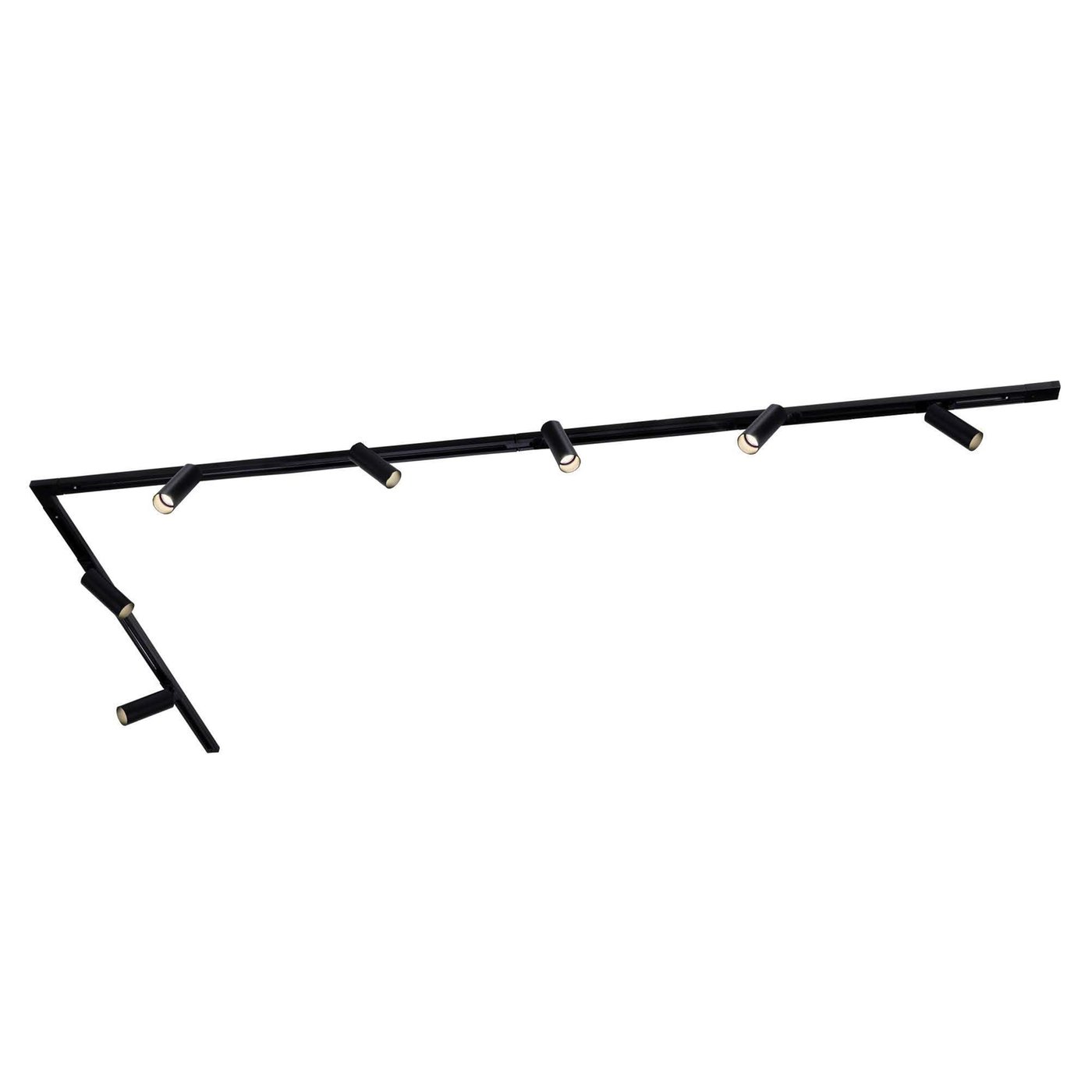 3m LED Schienensystem - 7 Spots - Dimmbar - 1 Phasen - Schwarz