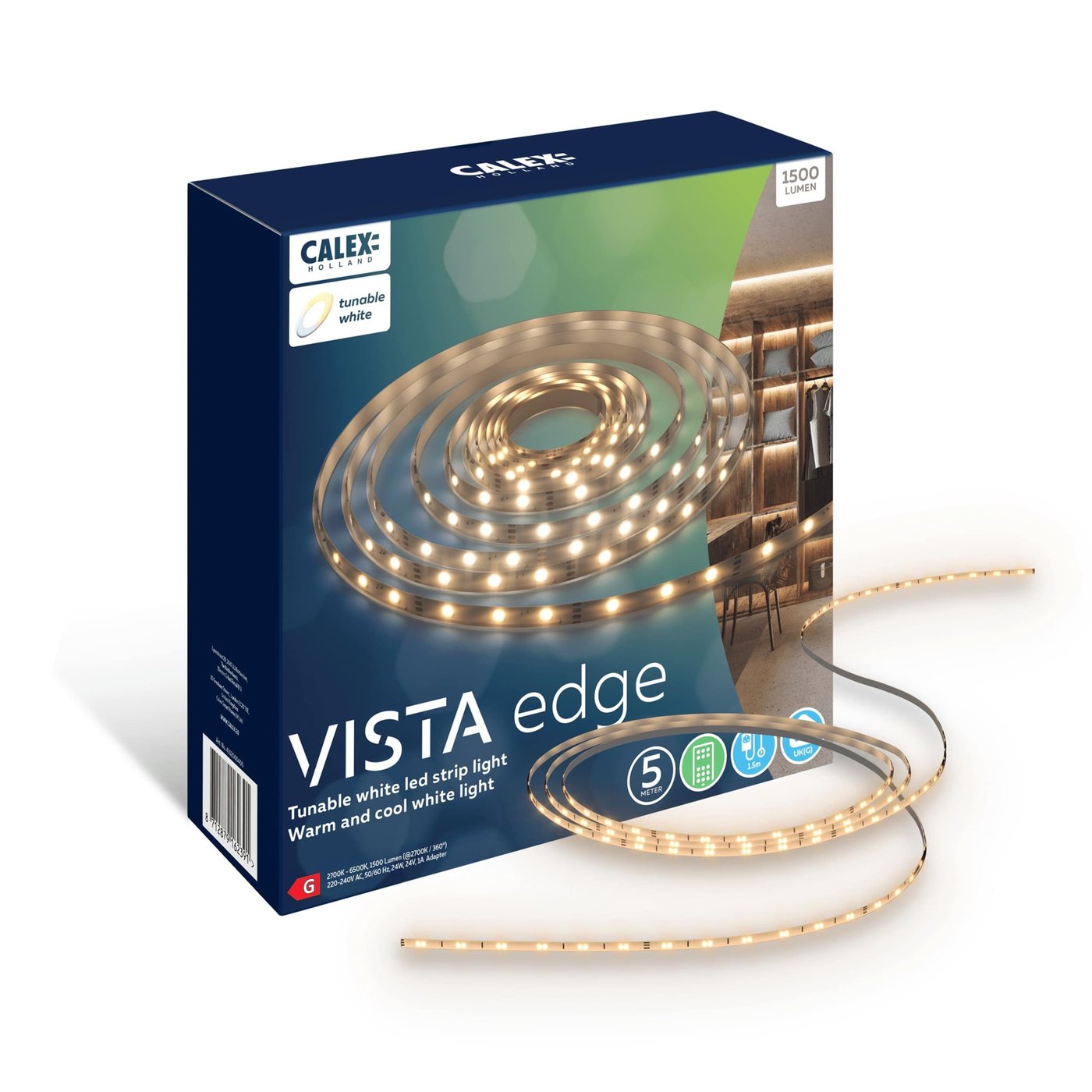 Calex Vista LED Streifen - CCT - 24W - 5M