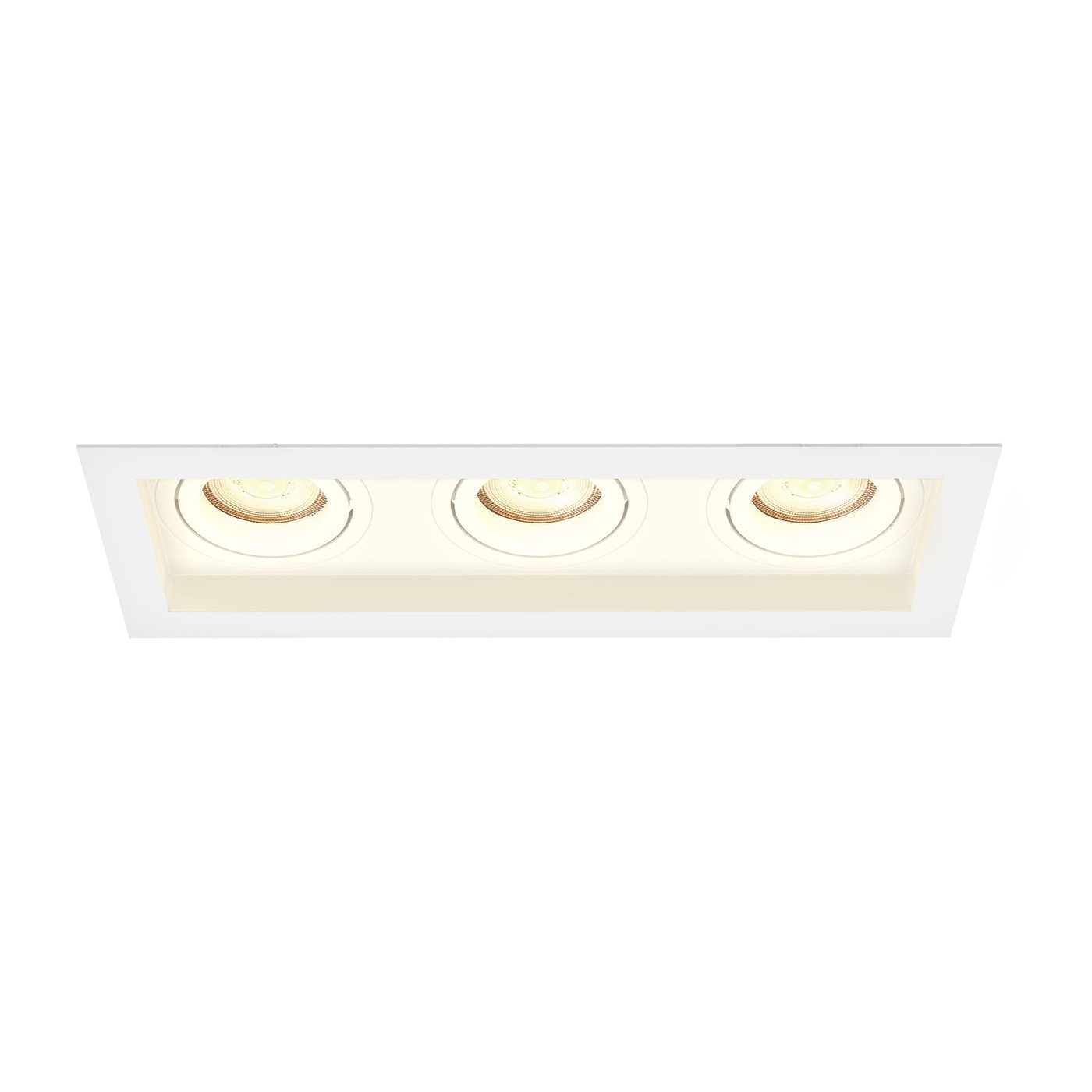 Spot Encastrable LED - Dimmable - Blanc - Triple - Rectangle - 3W - 2700K - 345 Lumens - 270x100 mm