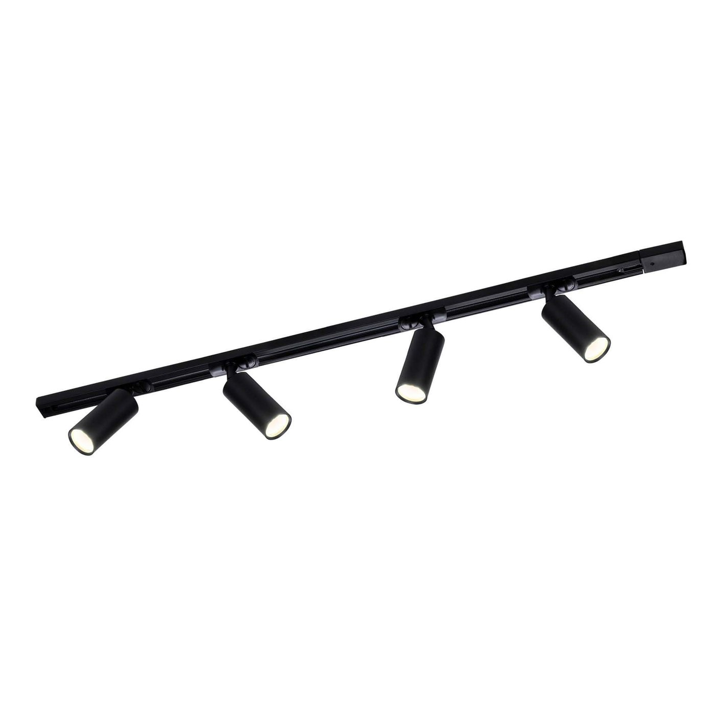 1m LED Schienensystem - 4 Spots - 3W - 2700K - Dimmbar - 1 Phasen - Schwarz