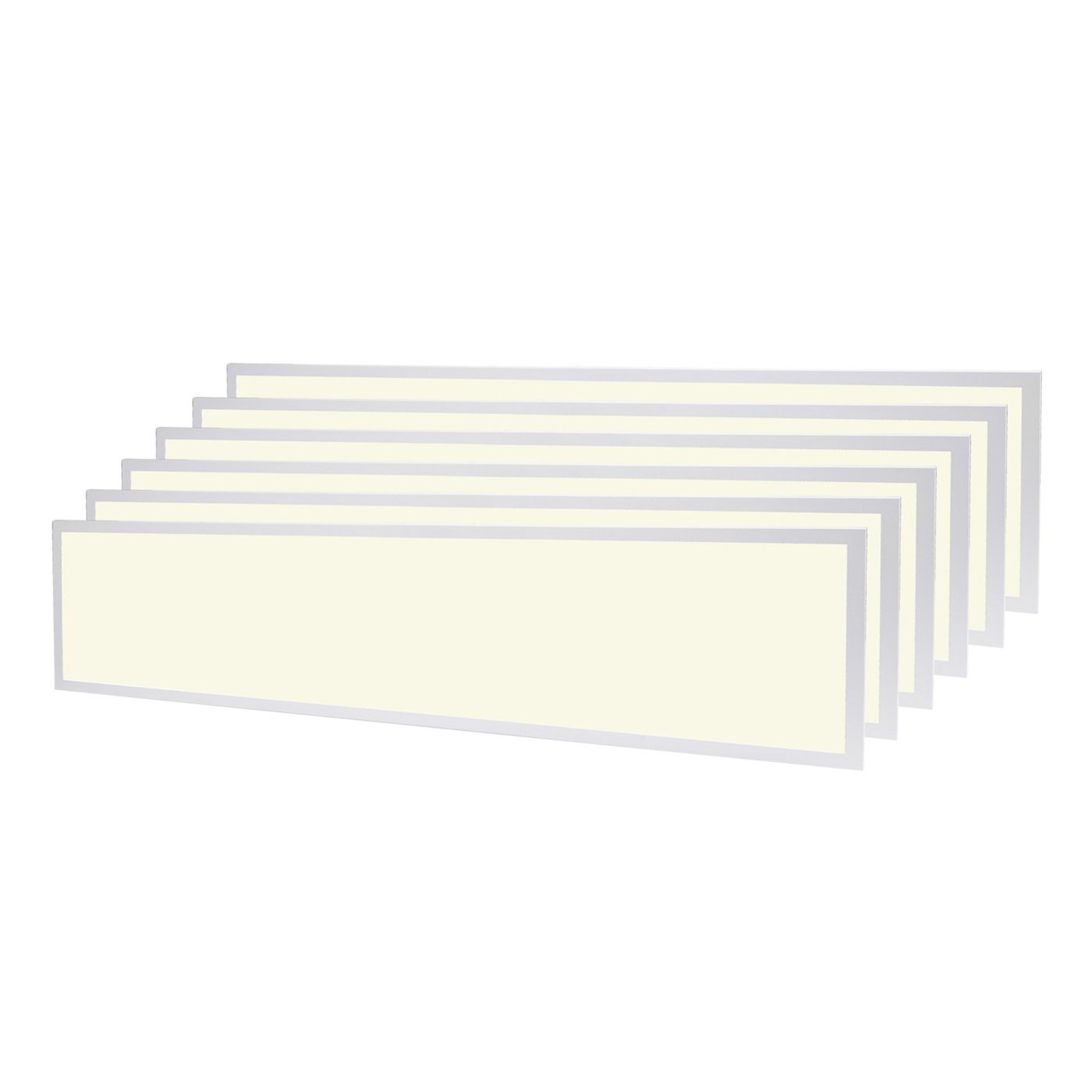 6x LED Panel 120x30 - 36W - 3000K - 100 Lm/W - Flimmerfrei - UGR <22 - 3 Jahre Garantie