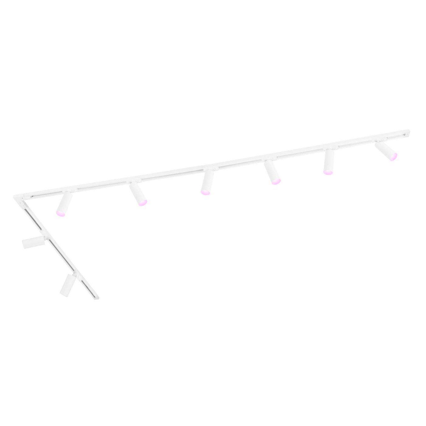 3m Inteligentne Oświetlenie Szynowe LED - 8x Reflektor Szynowy - 4.9W - RGB+CCT - Możliwość Przyciemniania - System Szynowy 1-fazowy - Biały