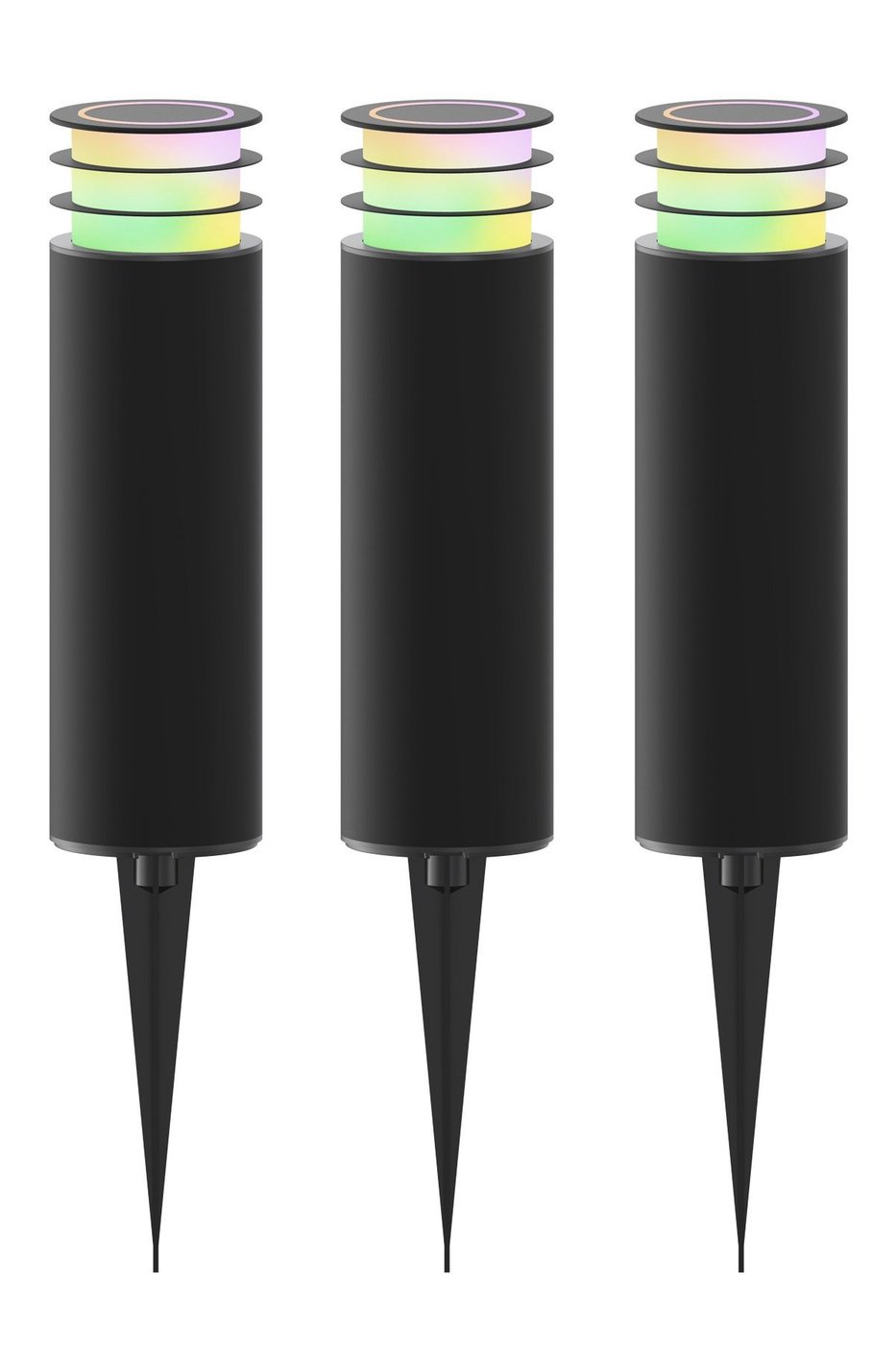 3x Calex Smart WLAN Gartenlampen Stehend - RGB - IP44 - Plug & Play