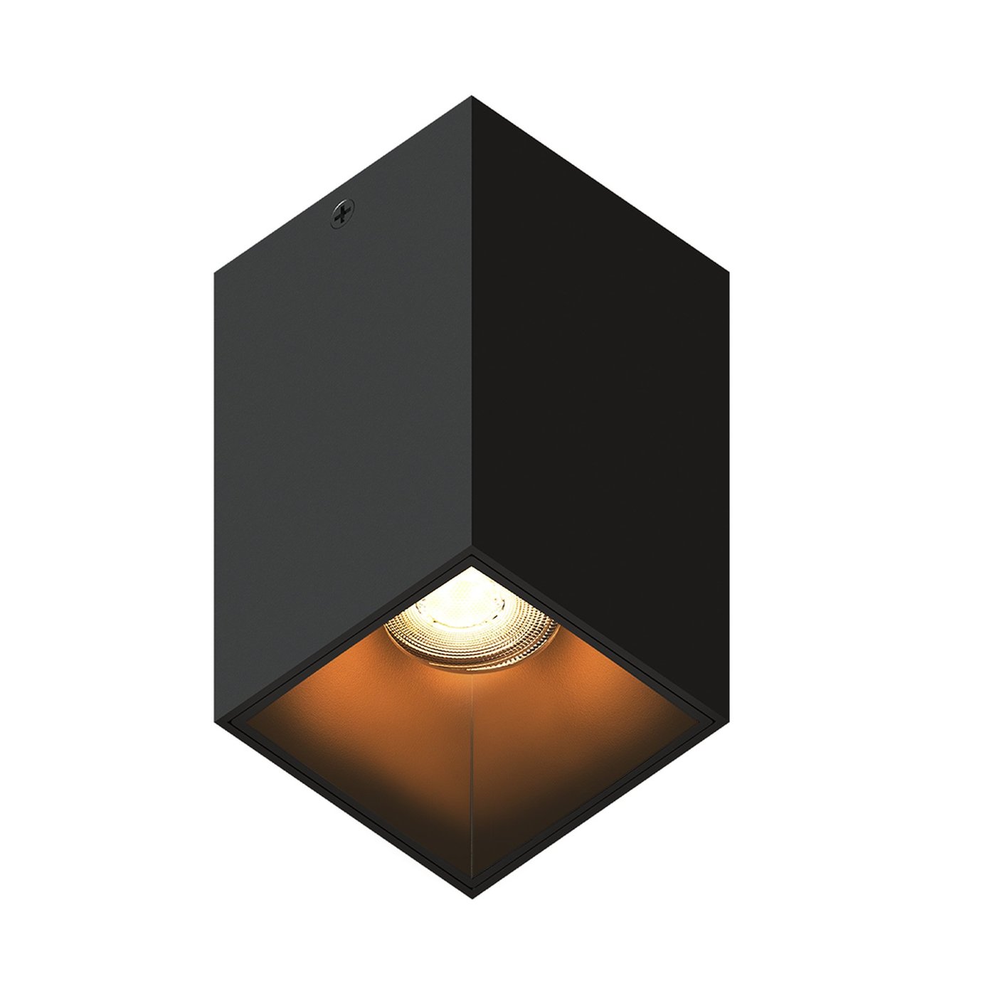 Dæmpbar LED påbygningsspot – Sort – Firkantet – 3W – 2700K – 345 Lumen – 80x80 mm