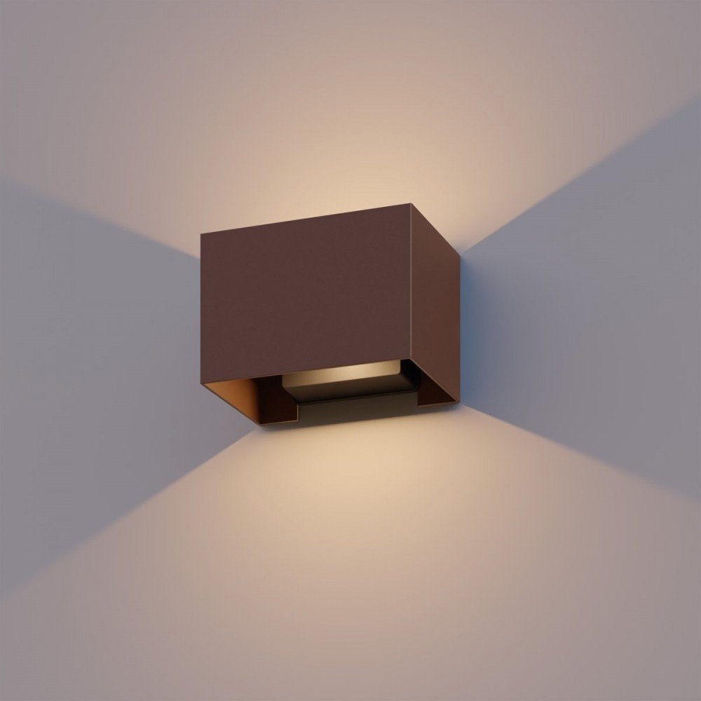 Calex LED Wandleuchte Außen - Beidseitig - 7W - 3000K - IP54 - Rost