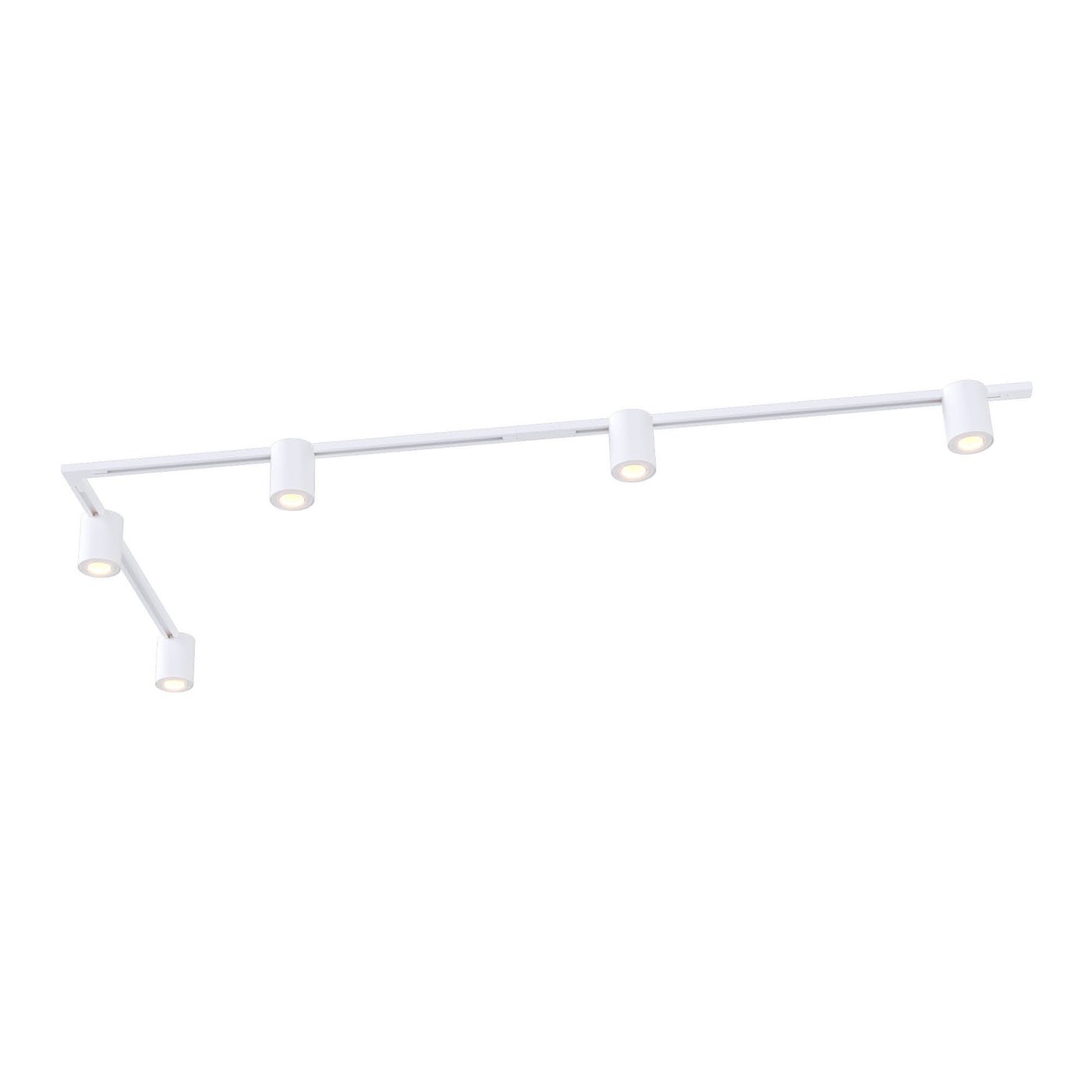 3m LED Railverlichting - 5 Opbouwspots - Dimbaar - 1-Fase Railsysteem - Wit