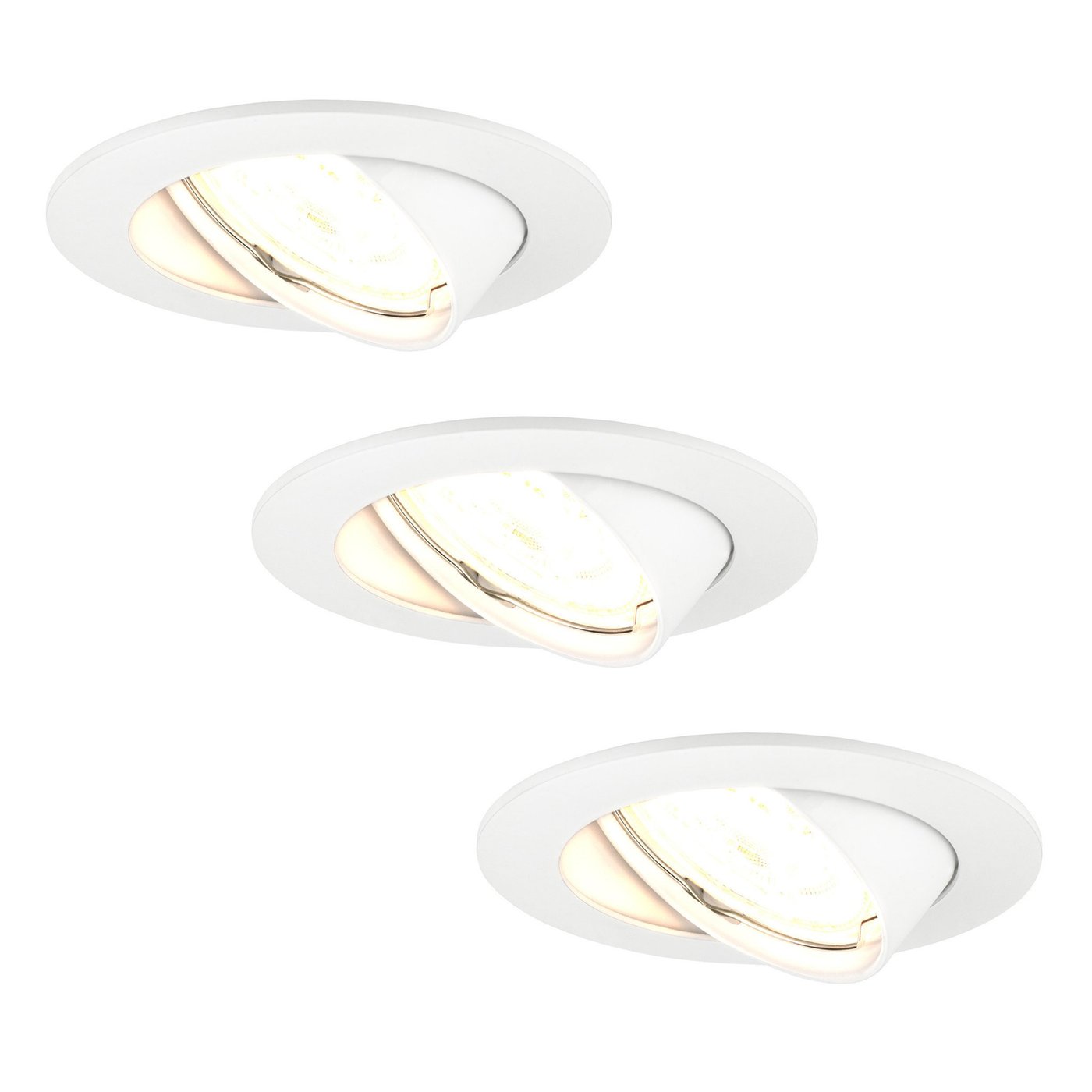 Dimmbare LED Einbaustrahler Weiß - Amsterdam - 3W - 2700K - ø82mm - 3 Pack