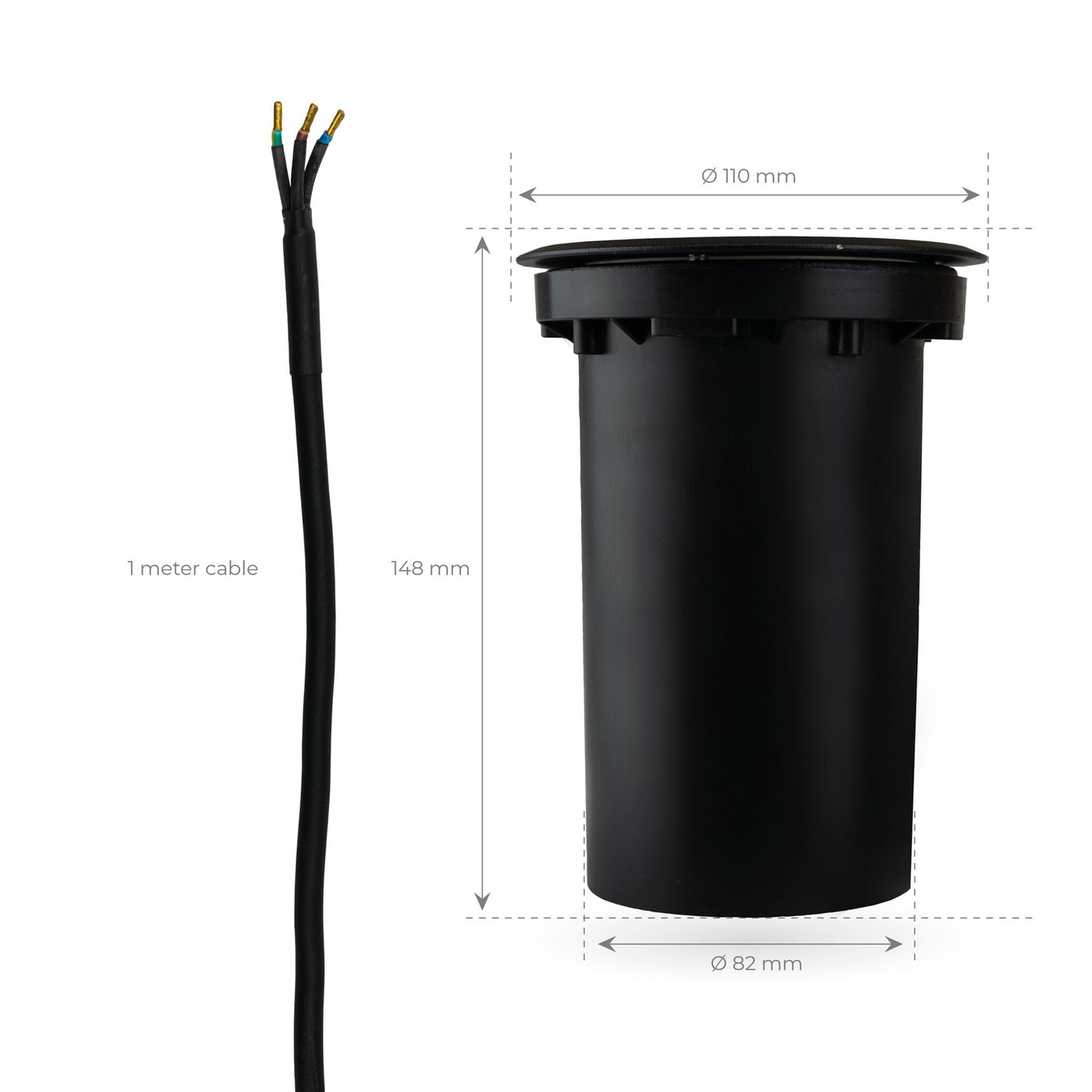 HOFTRONIC Maisy Dimbare LED Grondspot - Rond - RVS - 4000K Neutraal Wit 5 Watt Ip67 Straal Waterdicht 3 Jaar Garantie