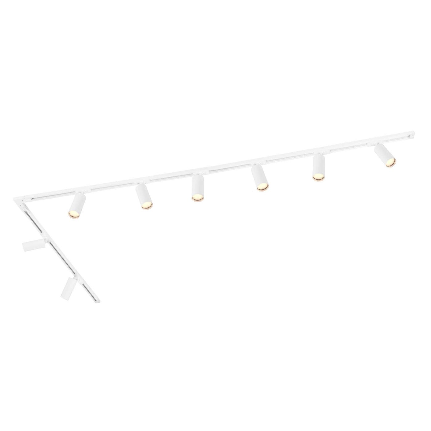 3m Oświetlenie Szynowe LED - 8x Reflektor Szynowy - 3W - 2700K - Możliwość Przyciemniania - System Szynowy 1-fazowy - Biały