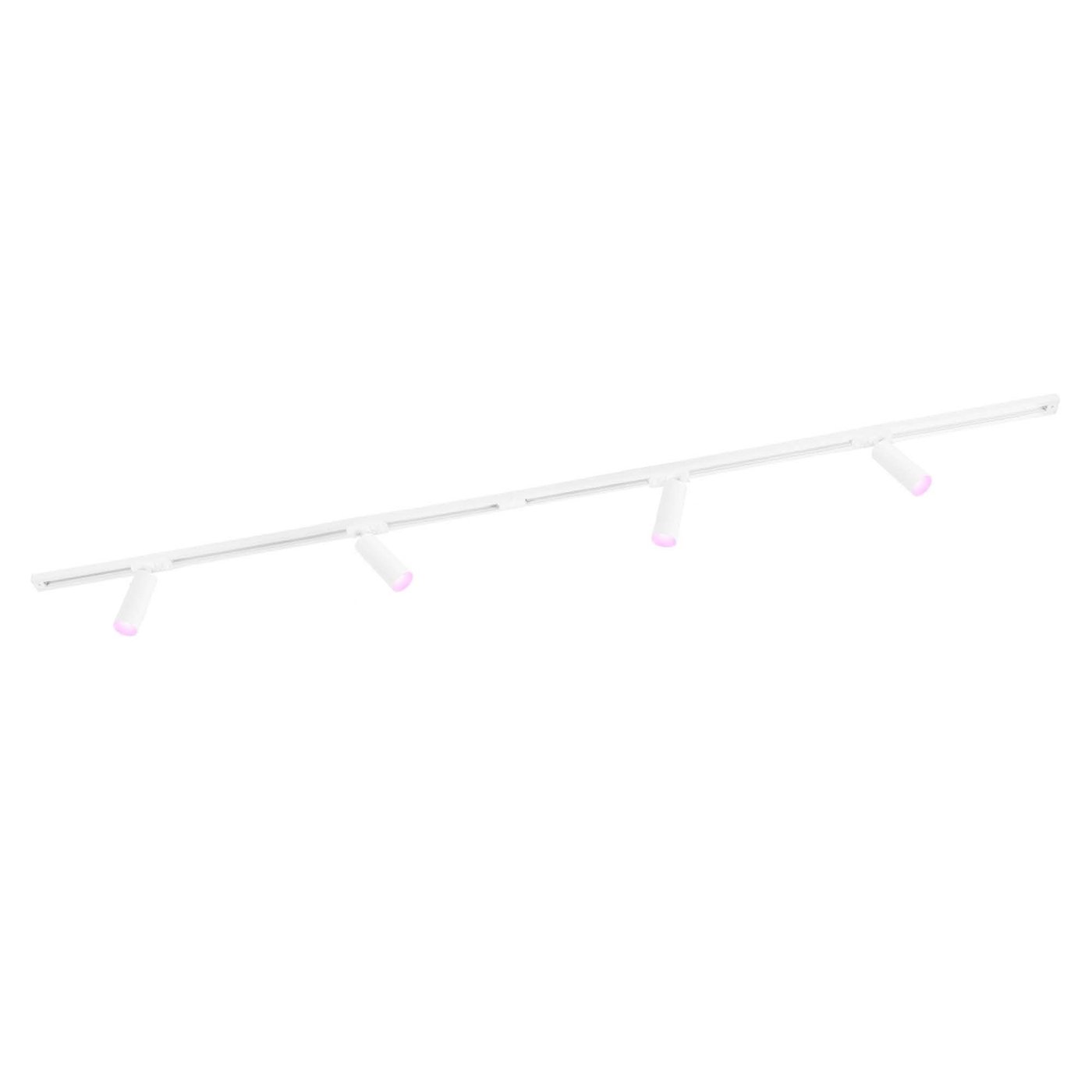 2m Inteligentne Oświetlenie Szynowe LED - 4x Reflektor Szynowy - 4.9W - RGB+CCT - Możliwość Przyciemniania - System Szynowy 1-fazowy - Biały