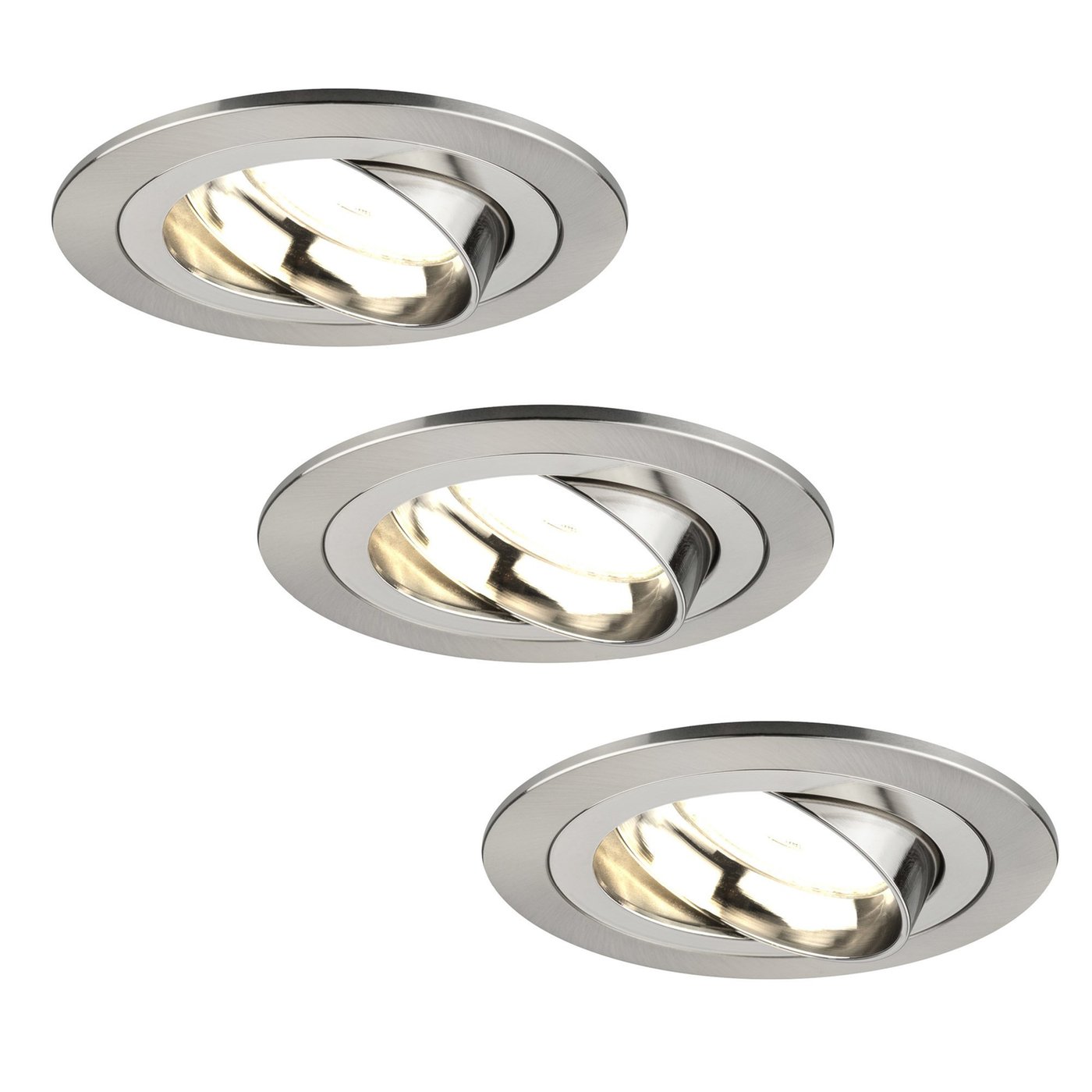 Dimmbare LED Einbaustrahler Edelstahl - Tokyo - 3W - 2700K - ø92mm - 3 Pack