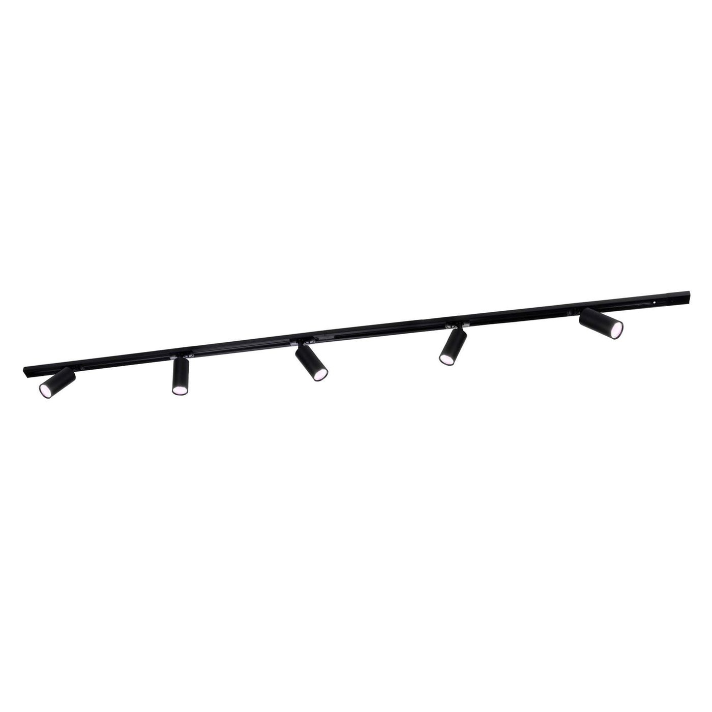 2m Illuminazione a Binario LED Intelligente - 5 Faretti GU10 - 4.9W - RGB+CCT - Dimmerabile - Binario Monofase - Nero