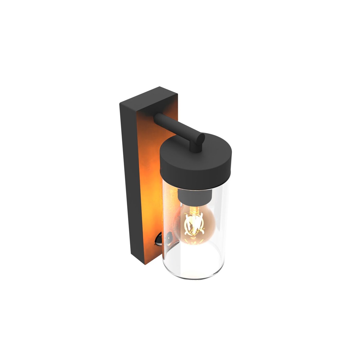 Calex LED Wandleuchte Außen mit Bewegungssensor - E27-Fassung - IP44 - Schwarz