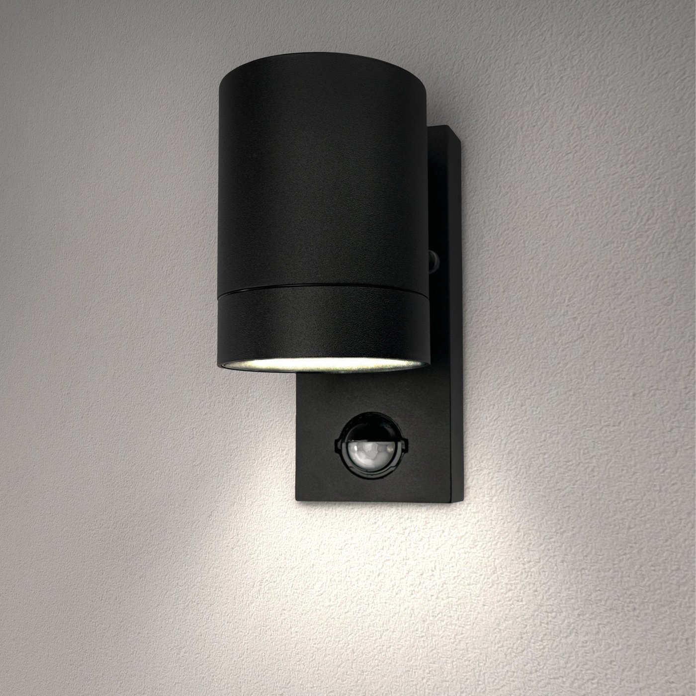 2x LED Wandleuchte mit Sensor - Colorado - IP54 - GU10 Fassung - Schwarz