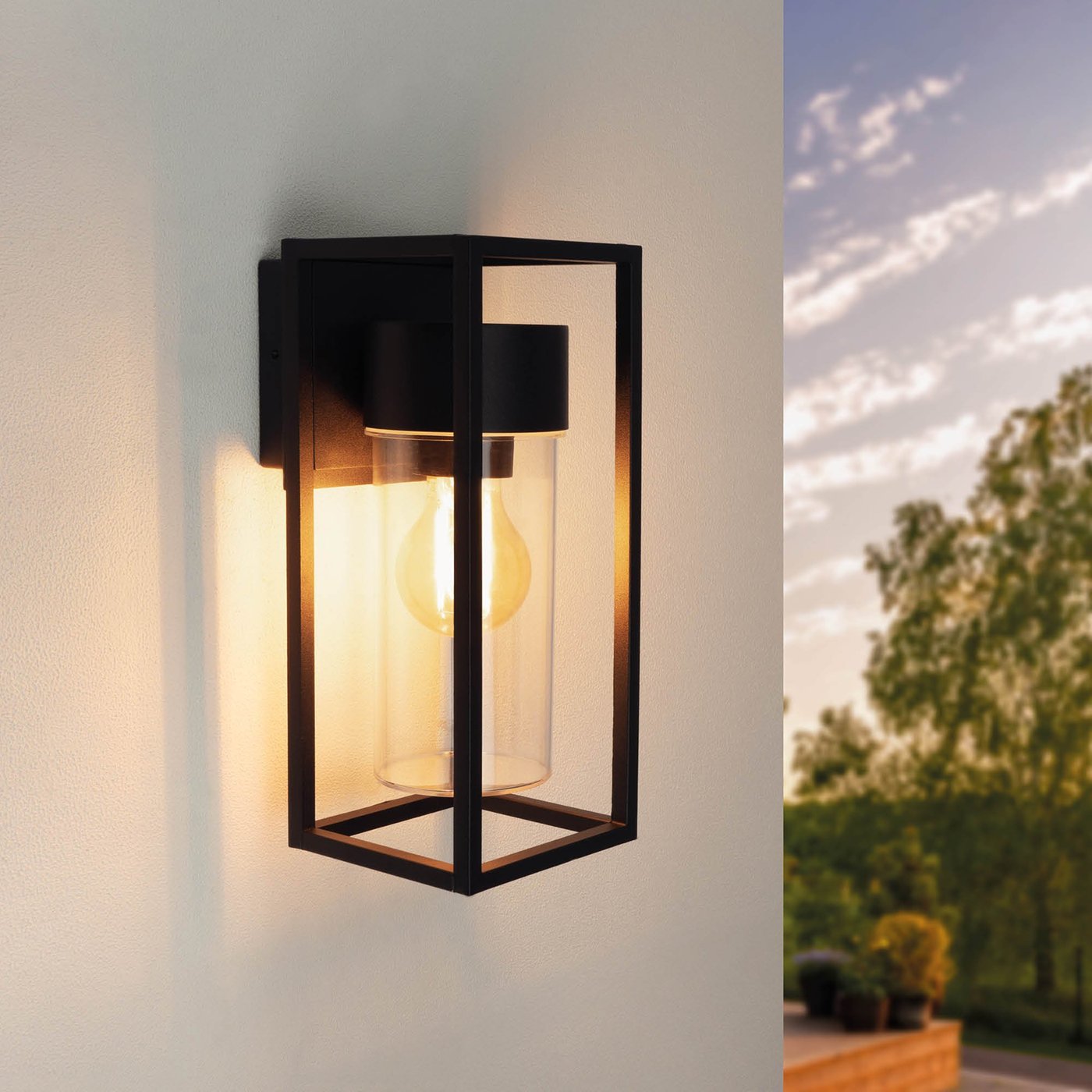 Moderne Wandleuchte Außen - Schwarz - IP44 - E27-Fassung
