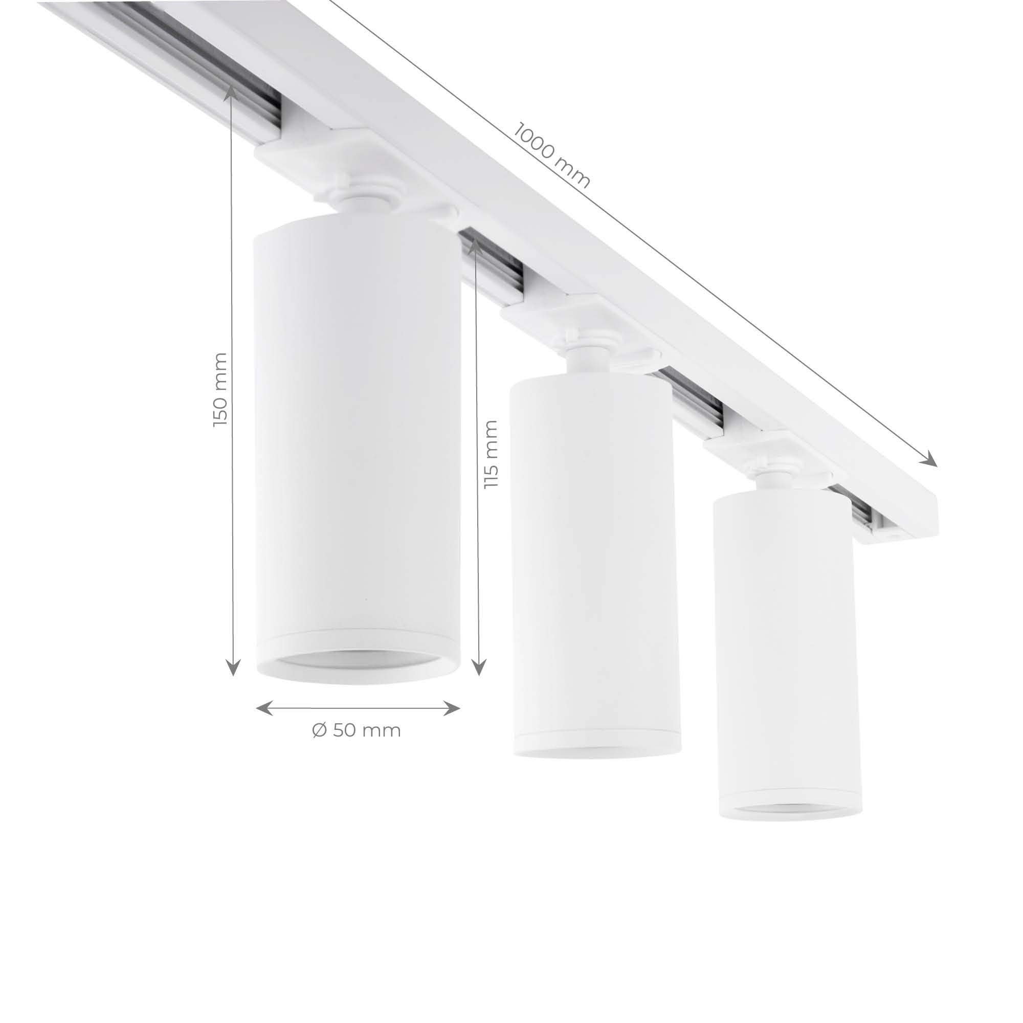 Kit Iluminación LED En Rail 1 Metro + 4 Focos Ajustables (Negro, GU10) - Luz Moderna Regulable Para Hogar Y Tienda