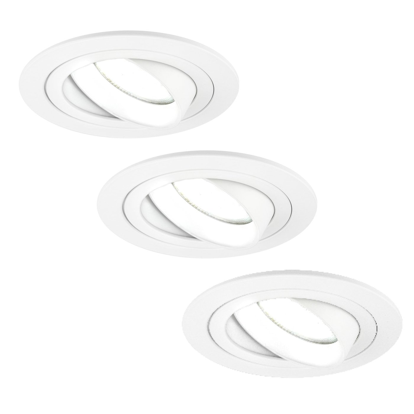 Focos Empotrables LED Regulable Blanco - Tokio - 3W - 6500K - ø92mm - 3 Pack