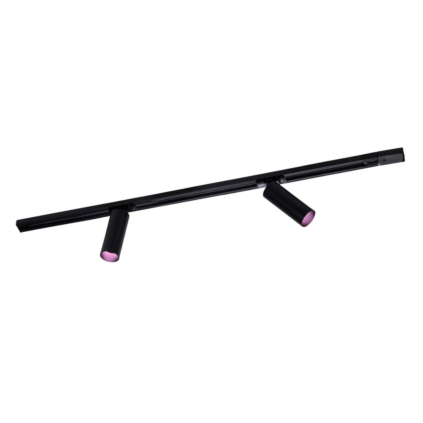 1m Illuminazione a Binario LED Intelligente - 2 Faretti GU10 - 4.9W - RGB+CCT - Dimmerabile - Binario Monofase - Nero