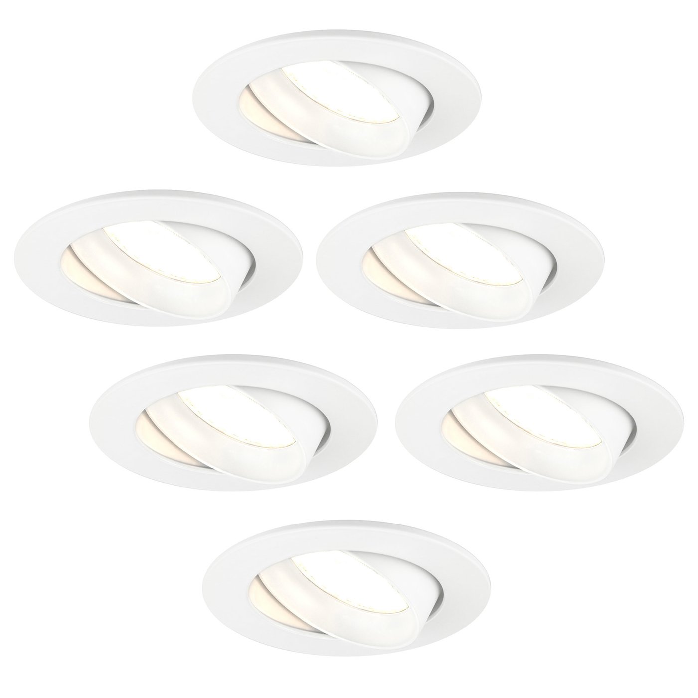 6x Lampy Wpuszczane w Sufit - Białe - Rio - ściemniane - 3W - 2700K - ø85mm