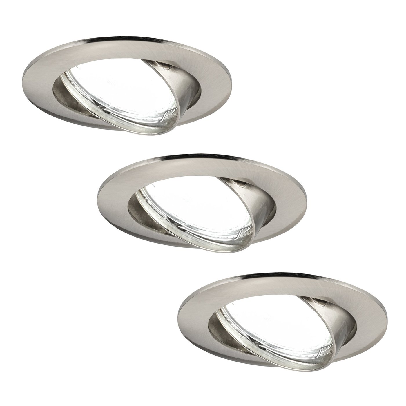 3x Lampy Wpuszczane w Sufit - Stal Nierdzewna - Amsterdam - ściemniane - 5W - 6500K - ø82mm