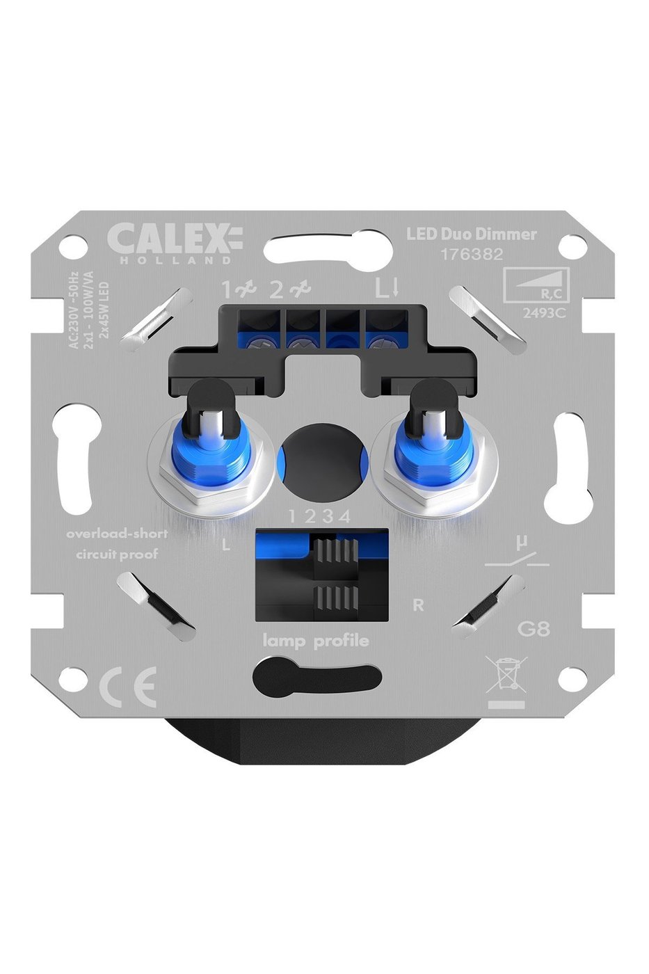 Calex Einbau Doppeldimmer -  2x 1-45 Watt 230V