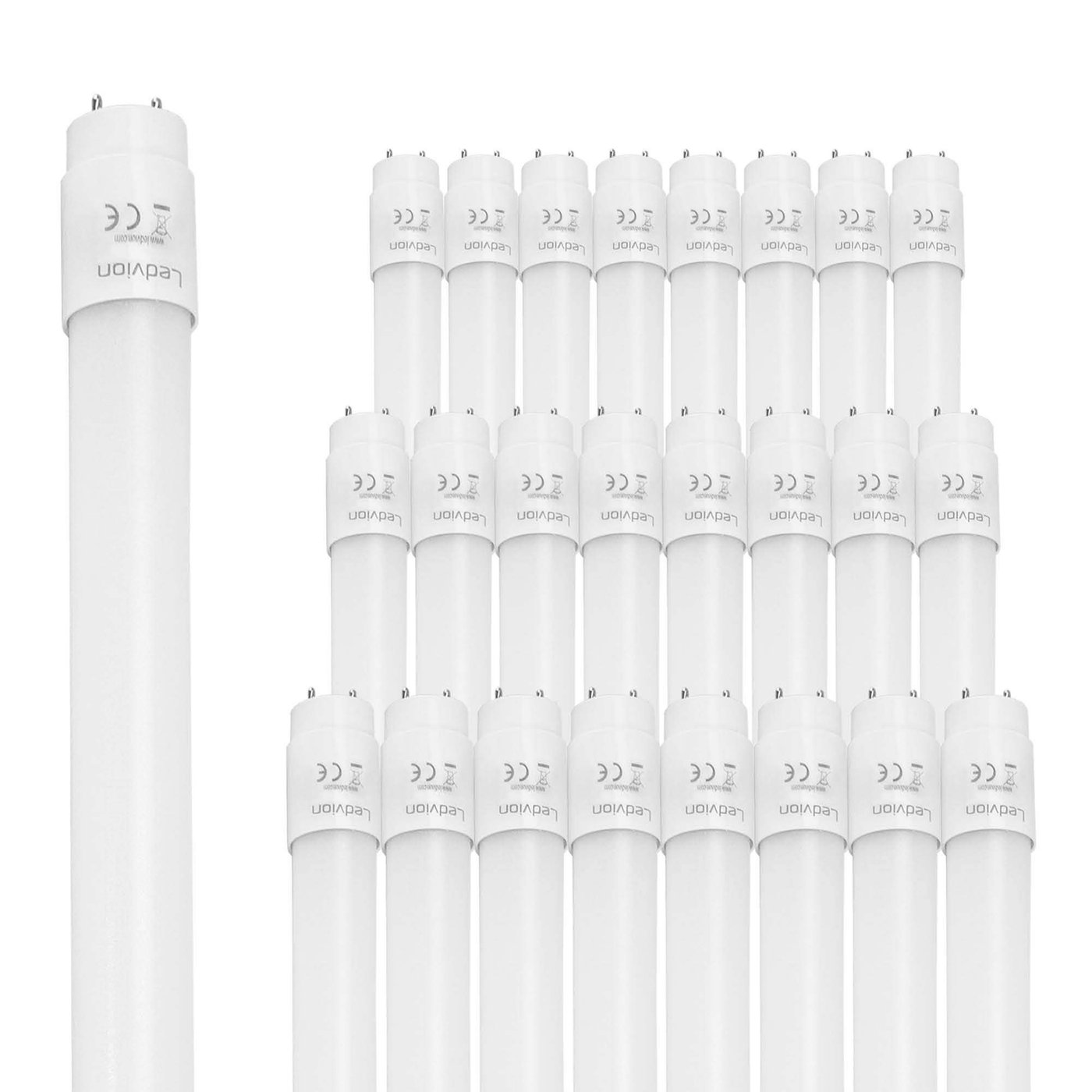 LED Lysstofrør 60cm - 7W - 1120 Lm - T8 - 4000K - Kold Hvid - 2 års garanti - 25 stk.