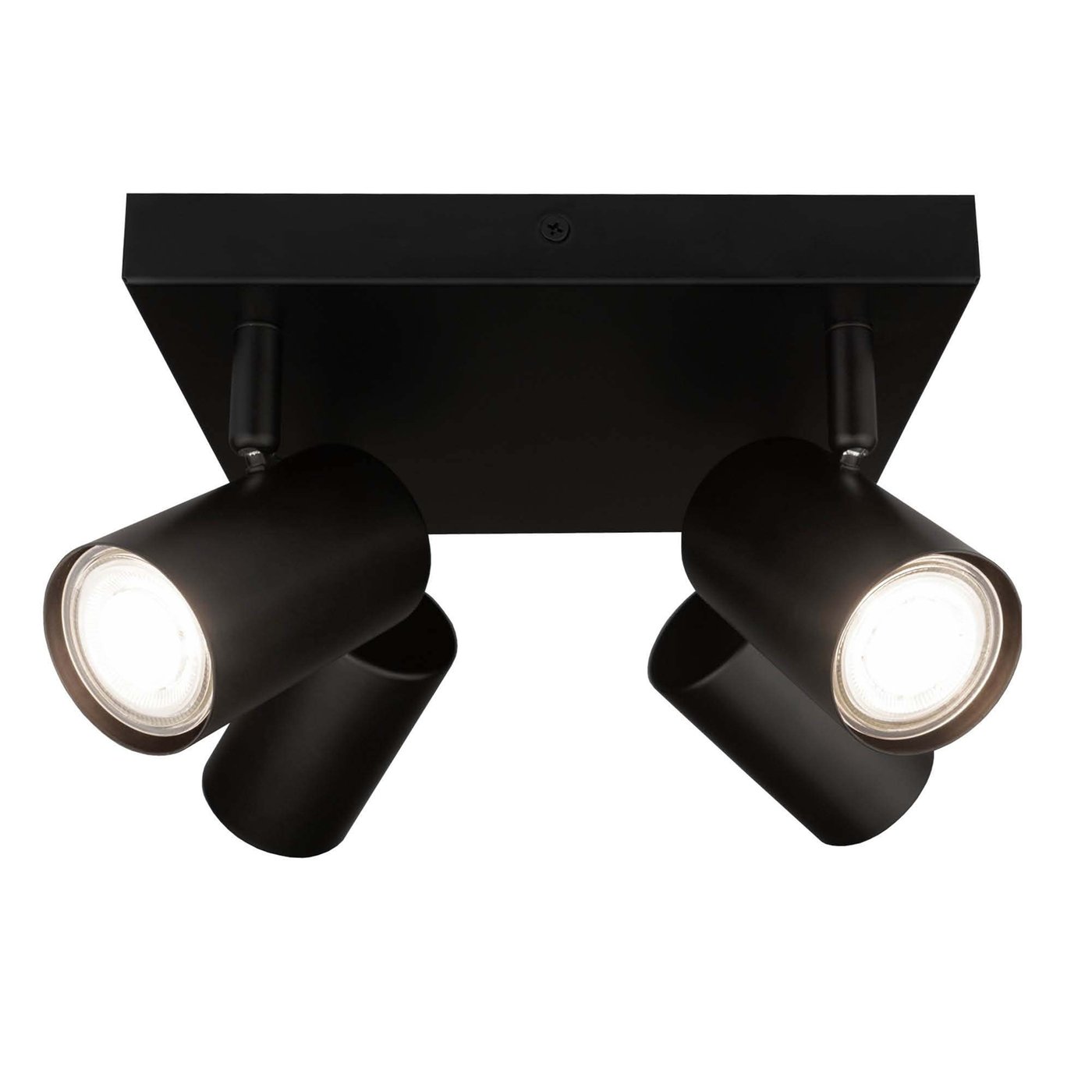Reflektory sufitowe LED - Czarna - 3W - 4000K - ściemniany - Kwadrat - Uchylna