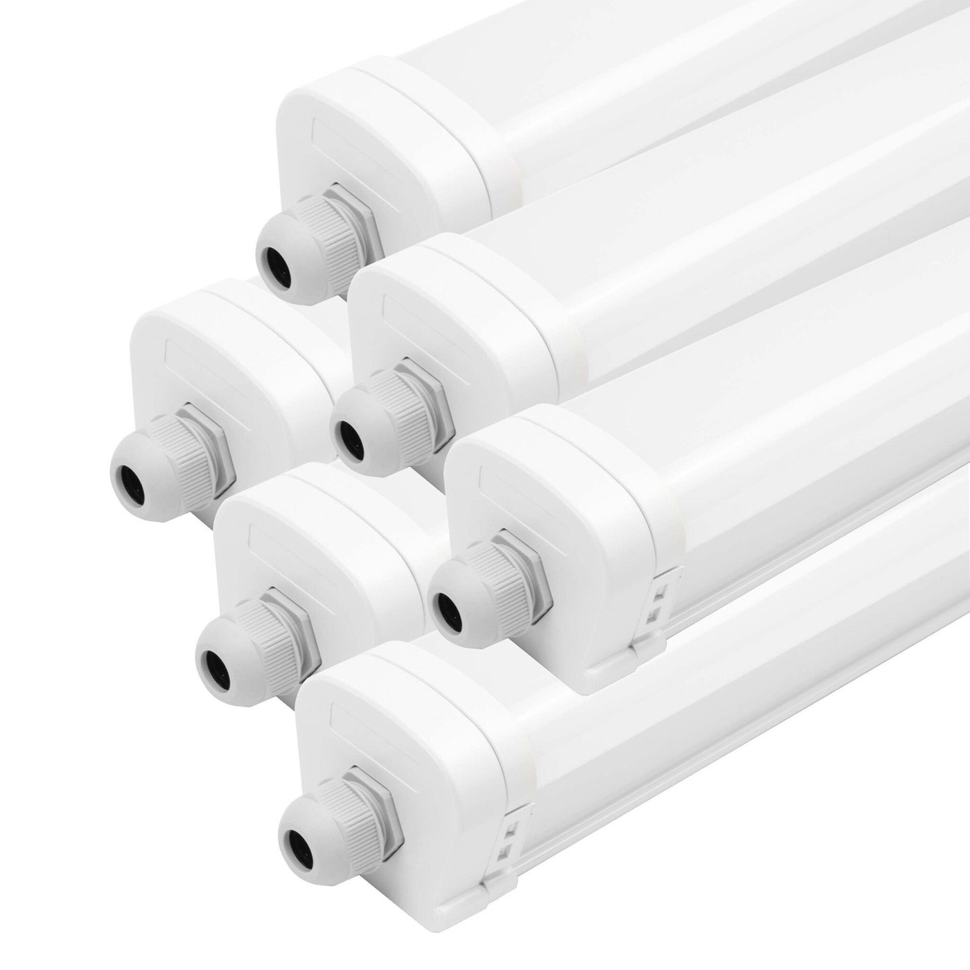 6x Réglette LED 60cm - Samsung LED - IP65 Étanche - 20W - 4000K - 140 lm/W - Raccordable - 5 ans de garantie