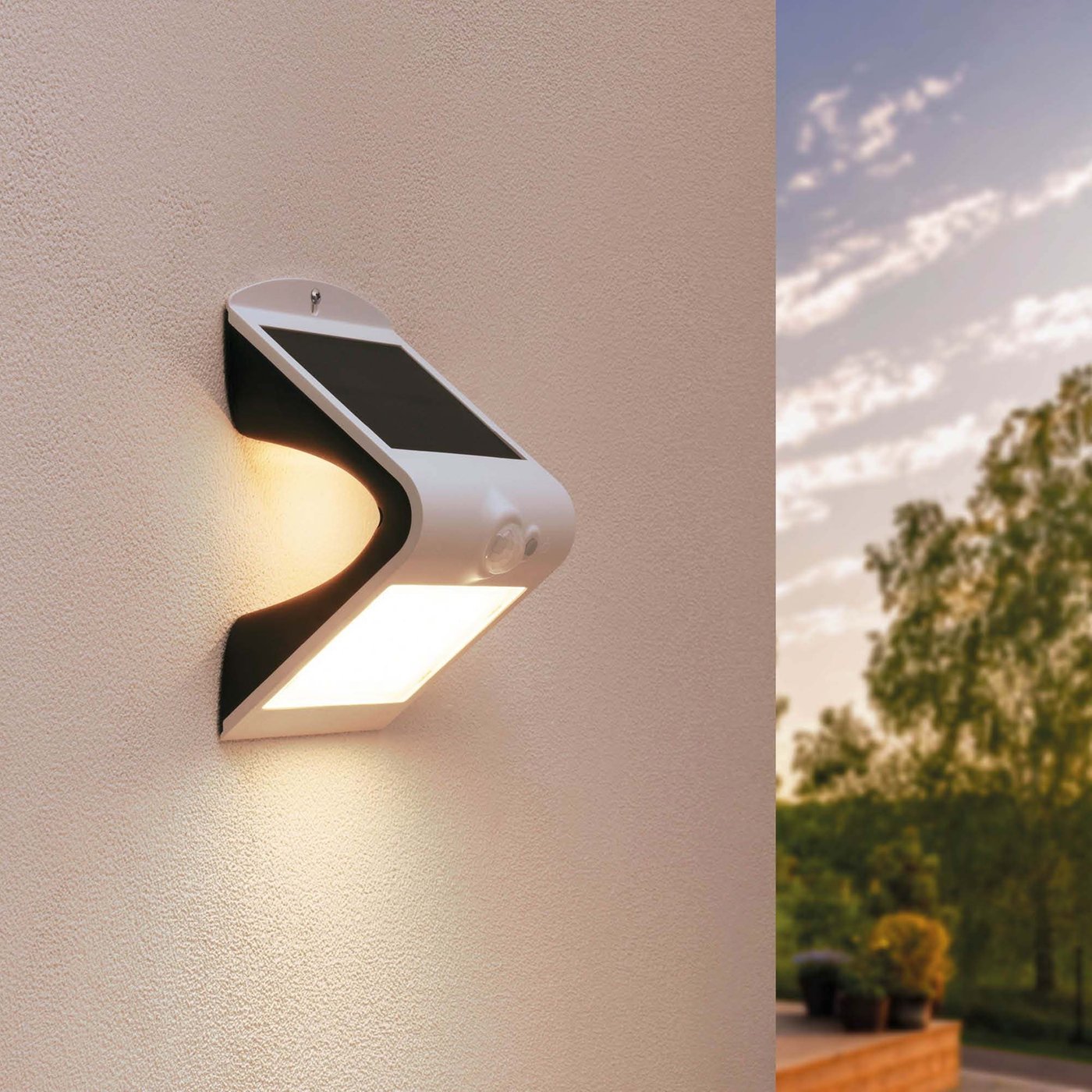 Kinkiet Solarny z Czujnikiem Ruchu - Biały - 1,5W - 3000K