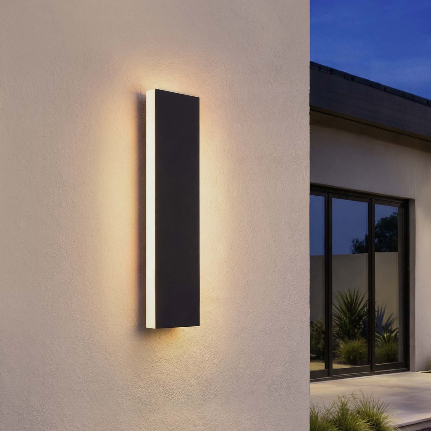 LED Wandlamp Buiten - Villaverlichting – 30 cm - 6W - 2700K - IP65 – Zwart