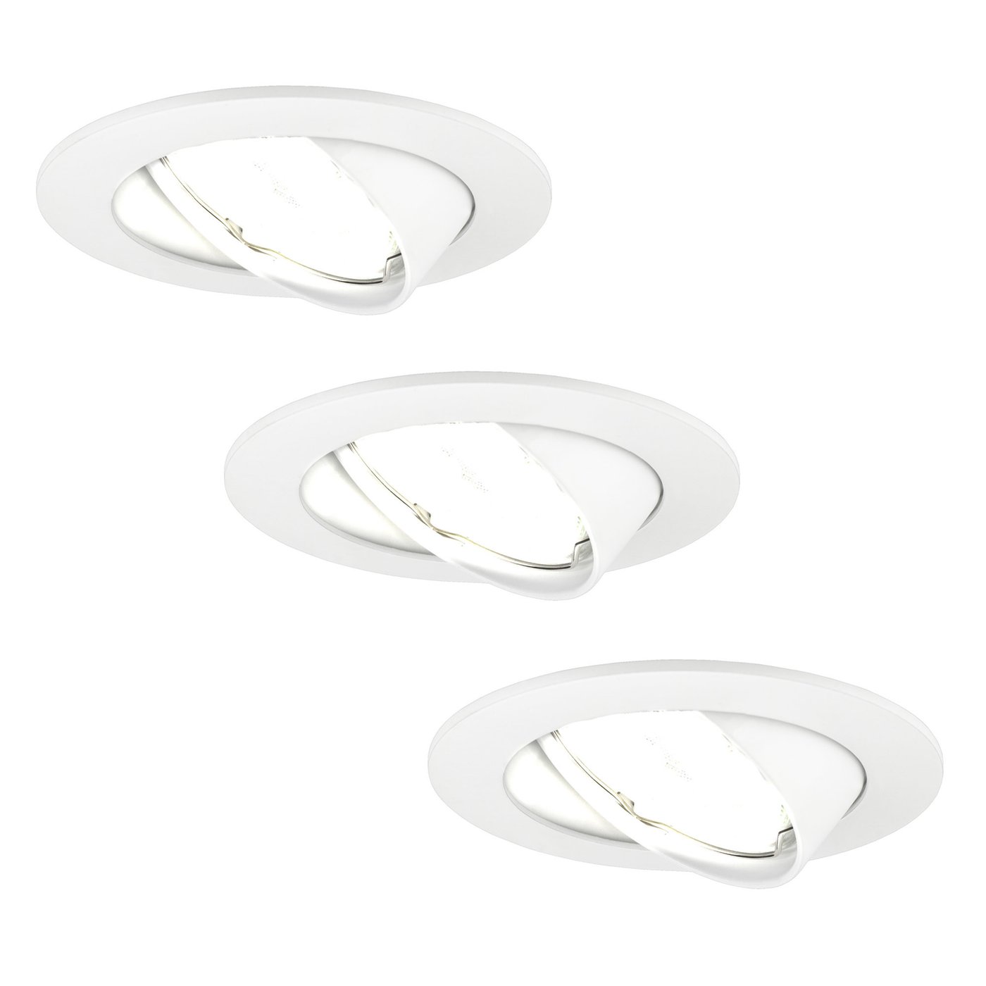 3x Lampy Wpuszczane w Sufit - Białe - Amsterdam - ściemniane - 3W - 4000K - ø82mm