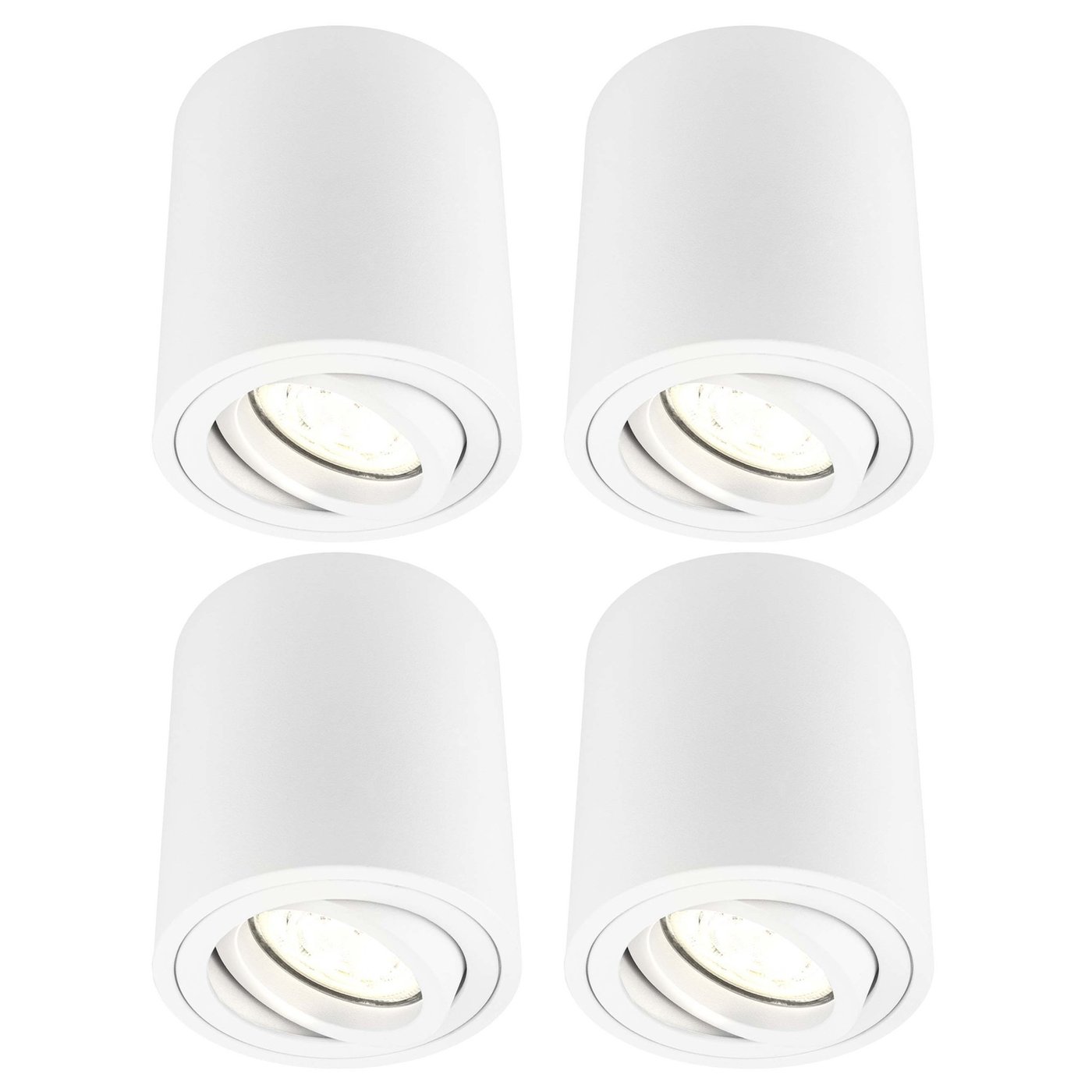 4x Oprawy Sufitowe Natynkowe - Okrągłe - Białe - ściemniane - 3W - 2700K - IP20