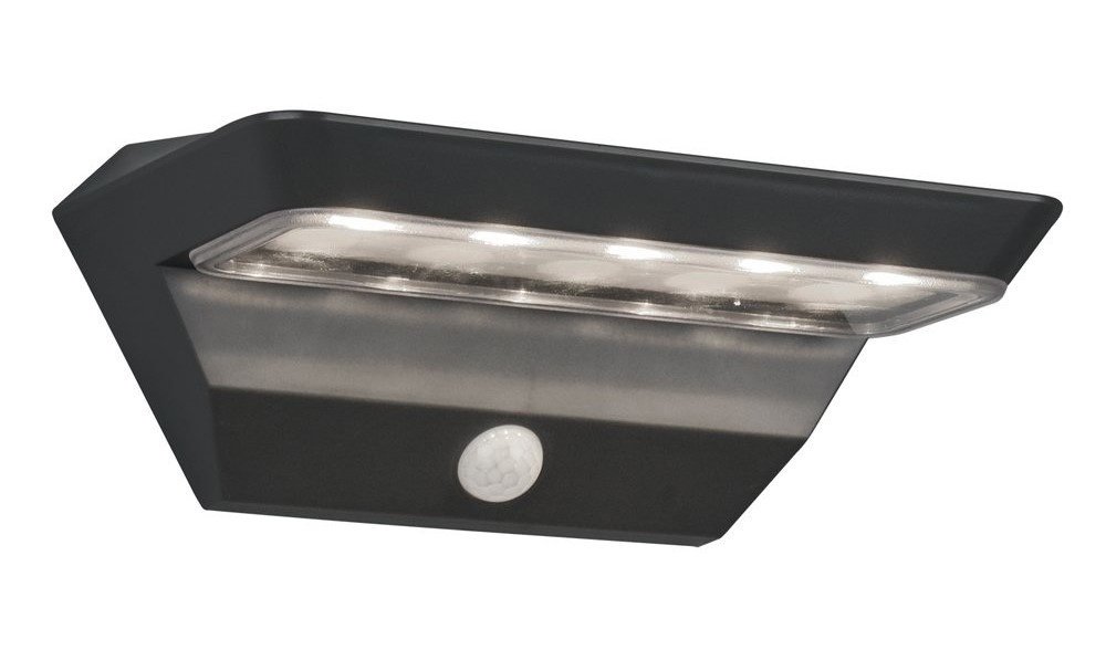 Kinkiet Zewnętrzny Solarny LED z Czujnikiem - 3000K - 5W - IP44 - Mendoza - Antracyt