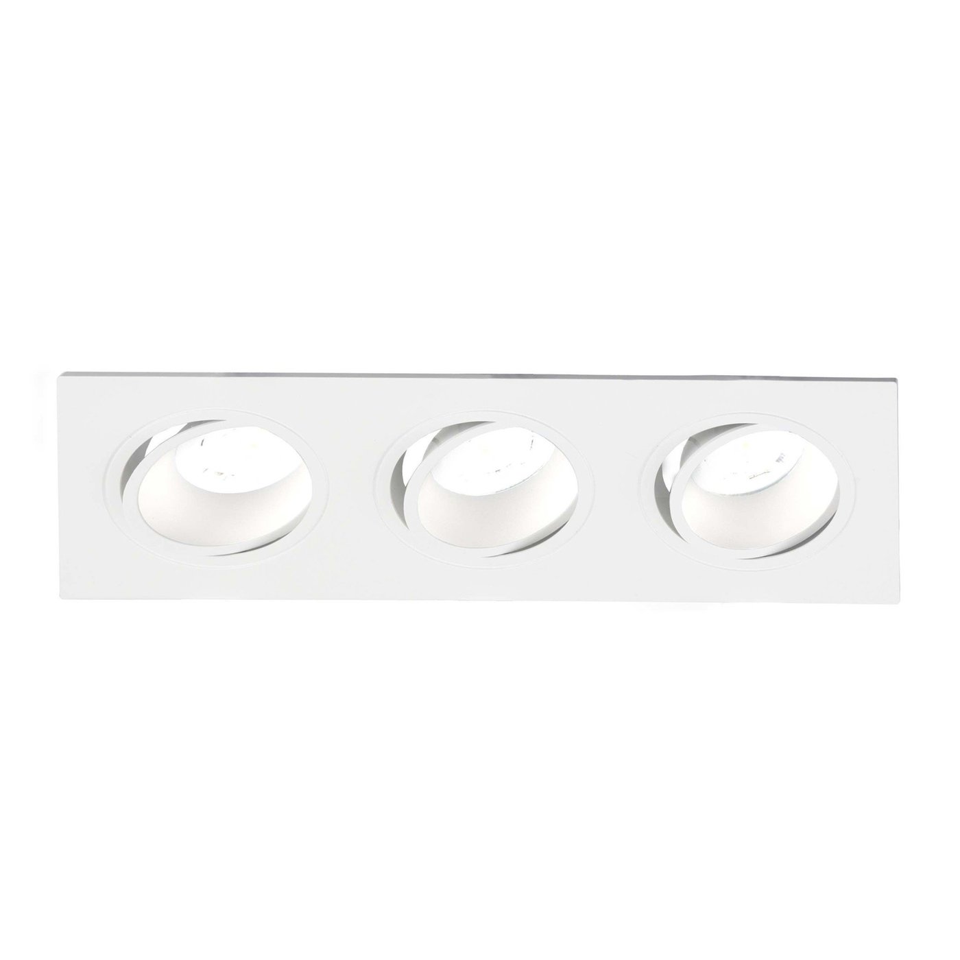 Dimmbarer LED Einbaustrahler Dreifach - Rechteck - 3W - 6500K - Weiß