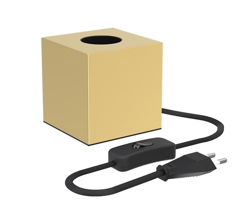 Calex Lampe de Table E27 – Lampe de Table avec Câble – Carré - Or