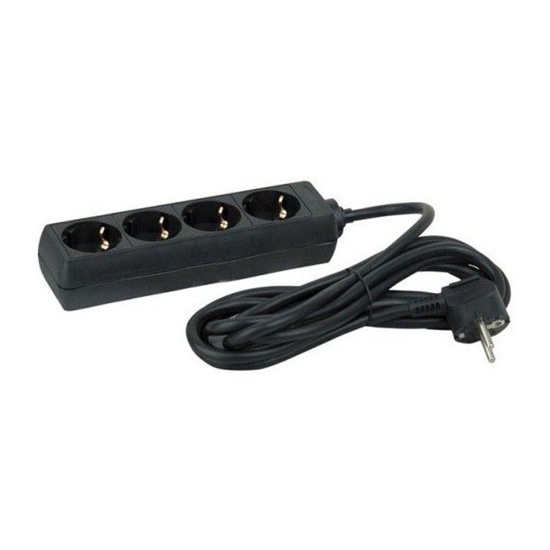 Multiprise - 4 Prises electriques - Rallonge Electrique 1.5 m - Noir
