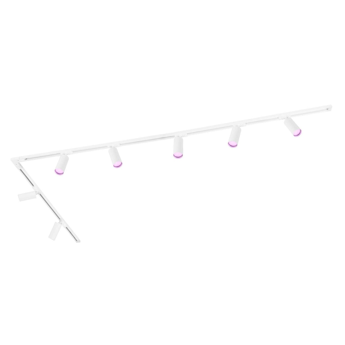 3m Inteligentne Oświetlenie Szynowe LED - 7x Reflektor Szynowy - 4.9W - RGB+CCT - Możliwość Przyciemniania - System Szynowy 1-fazowy - Biały
