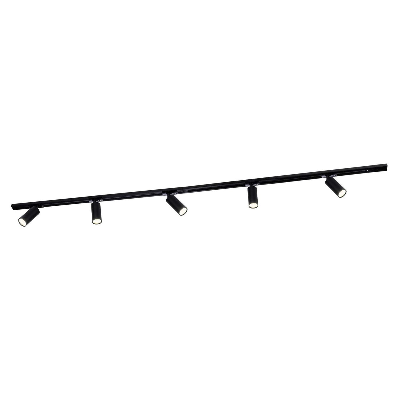 2m LED Railverlichting - 5 Railspots - Dimbaar - 1-Fase Railsysteem - Zwart
