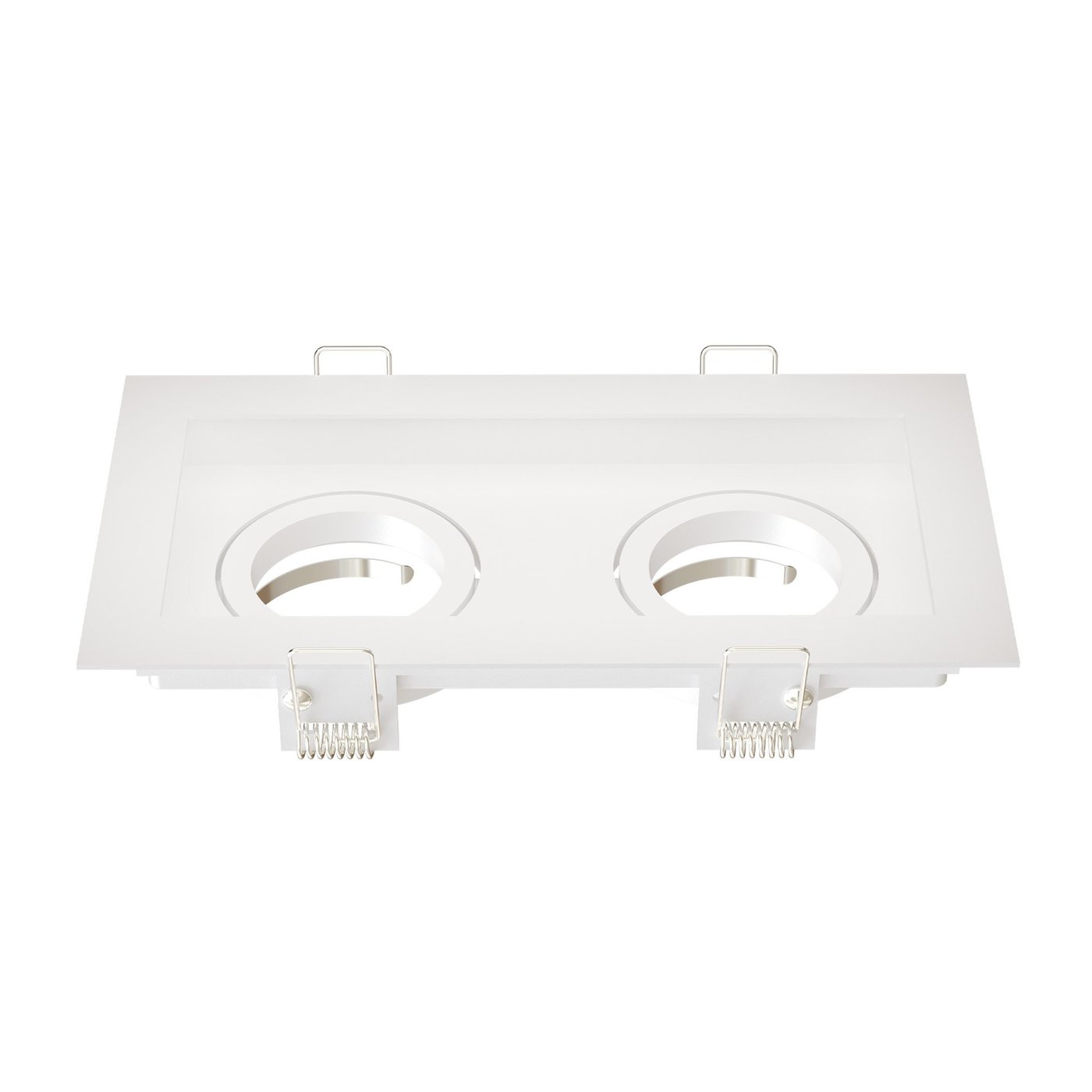 LED Einbaustrahler Dimmbar - Weiß - Doppelt - Rechteck - GU10 Fitting - 185x100mm