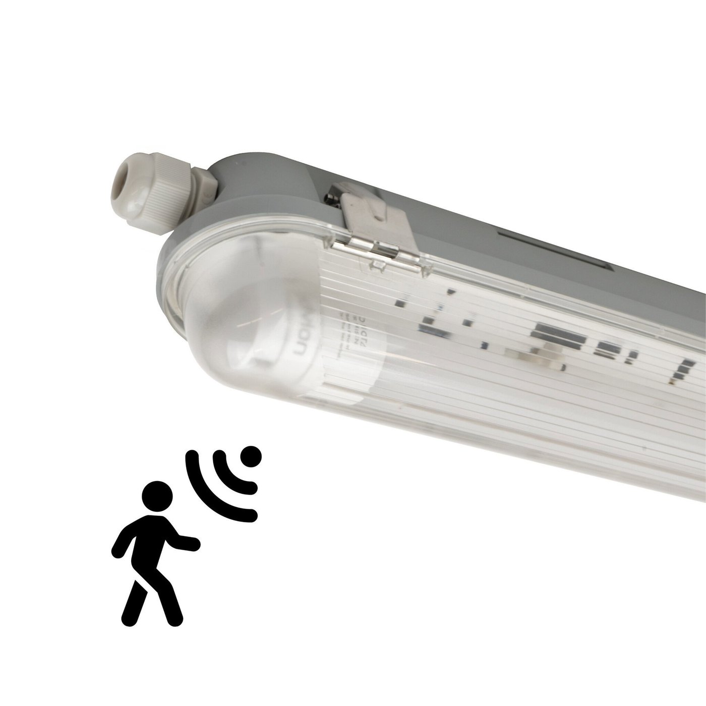 Oprawa hermetyczna LED z czujnikiem 120 cm - 12W - 4000K - IP65 - 1x Świetlówką LED