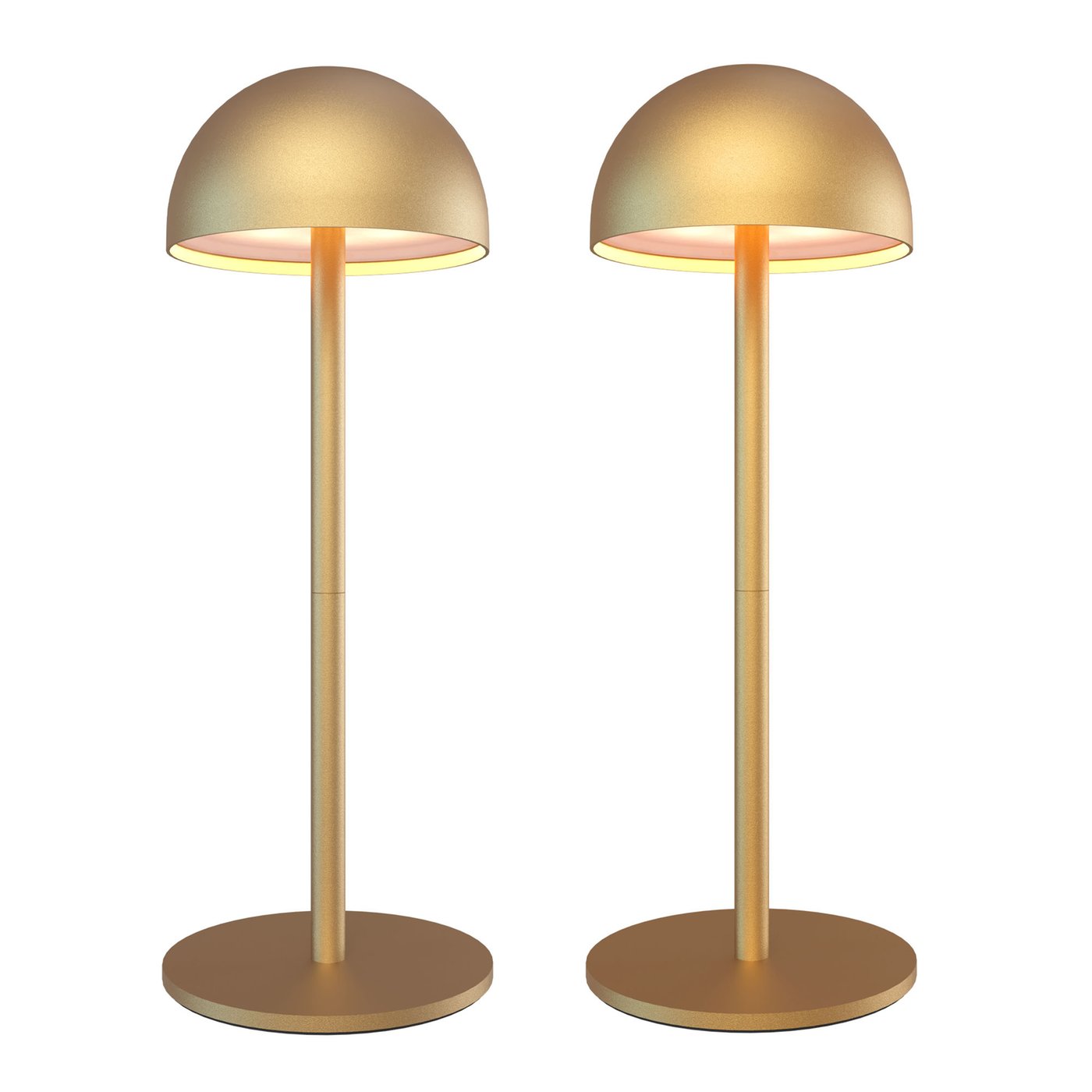 2x Lámpara de Mesa LED Recargable por USB-C – Latón Dorado – 110 Lúmenes – 2700K–5000K – IP54 – Batería de 2000mAh - Vita