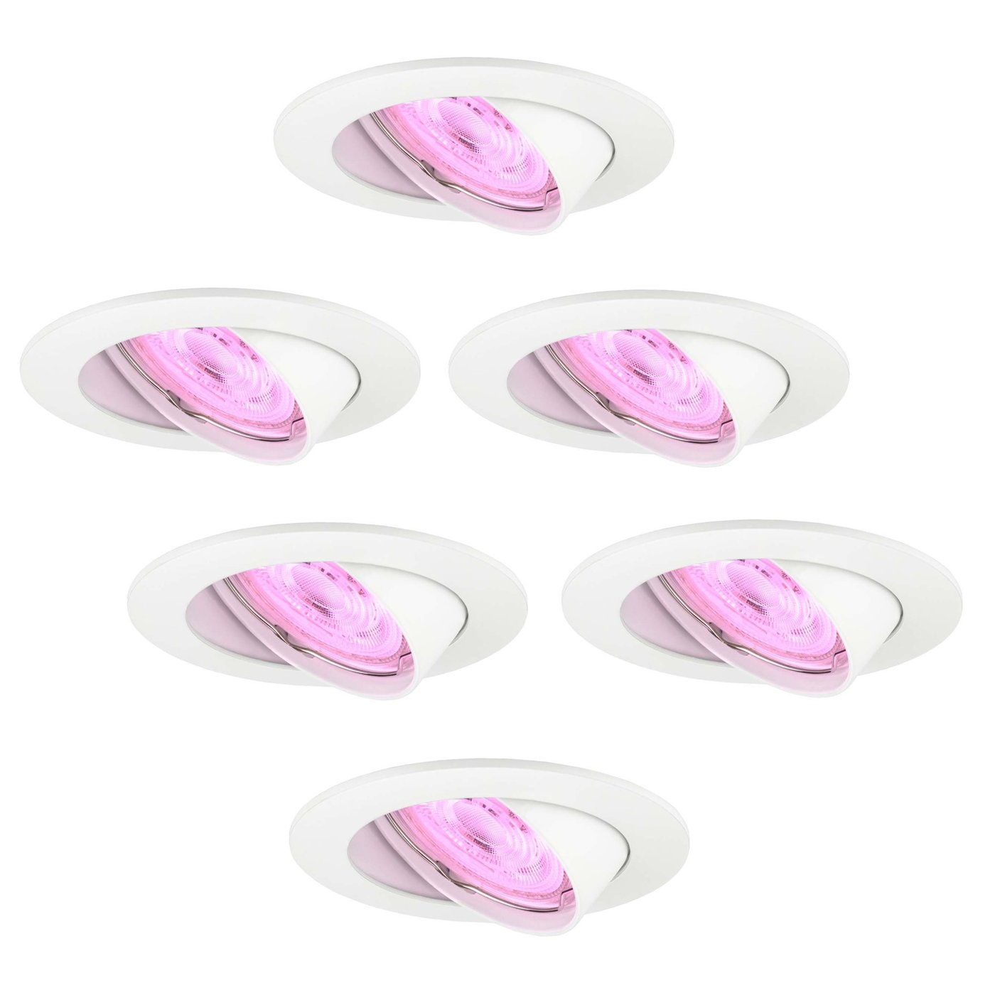 6x Lampy Wpuszczane w Sufit - inteligentne oświetlenie - Amsterdam - ściemniane - RGBWW - Białe