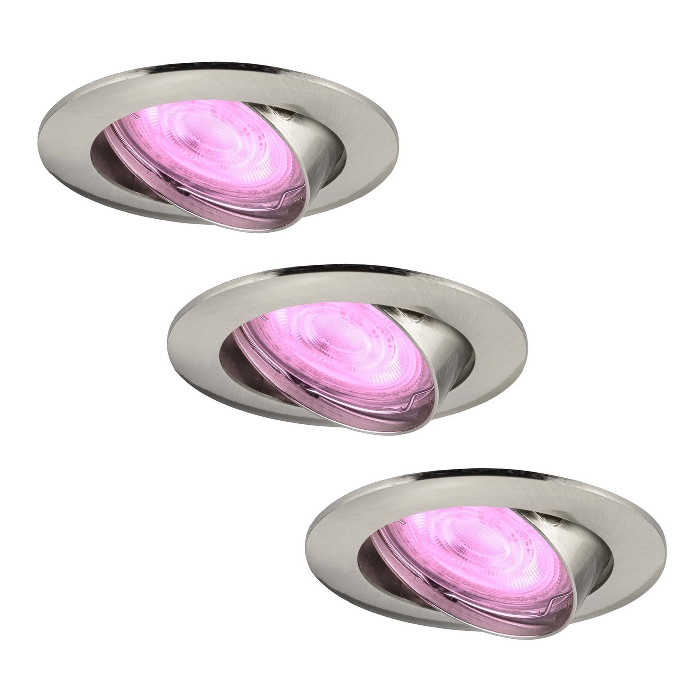 3x Lampy Wpuszczane w Sufit - inteligentne oświetlenie - Amsterdam - ściemniane - RGBWW - Stal Nierdzewna