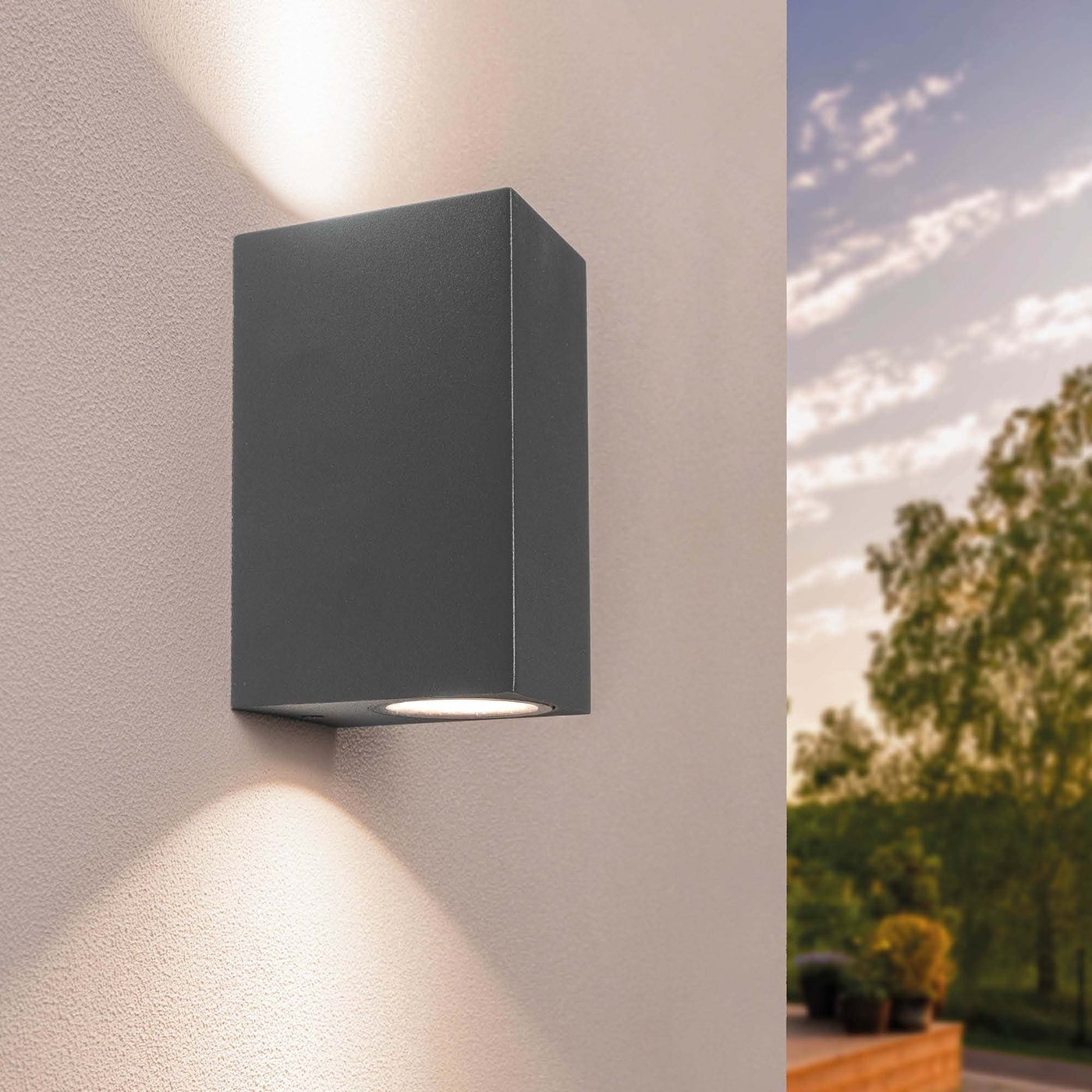 Applique Murale LED - Cube Anthracite - Deux Faces