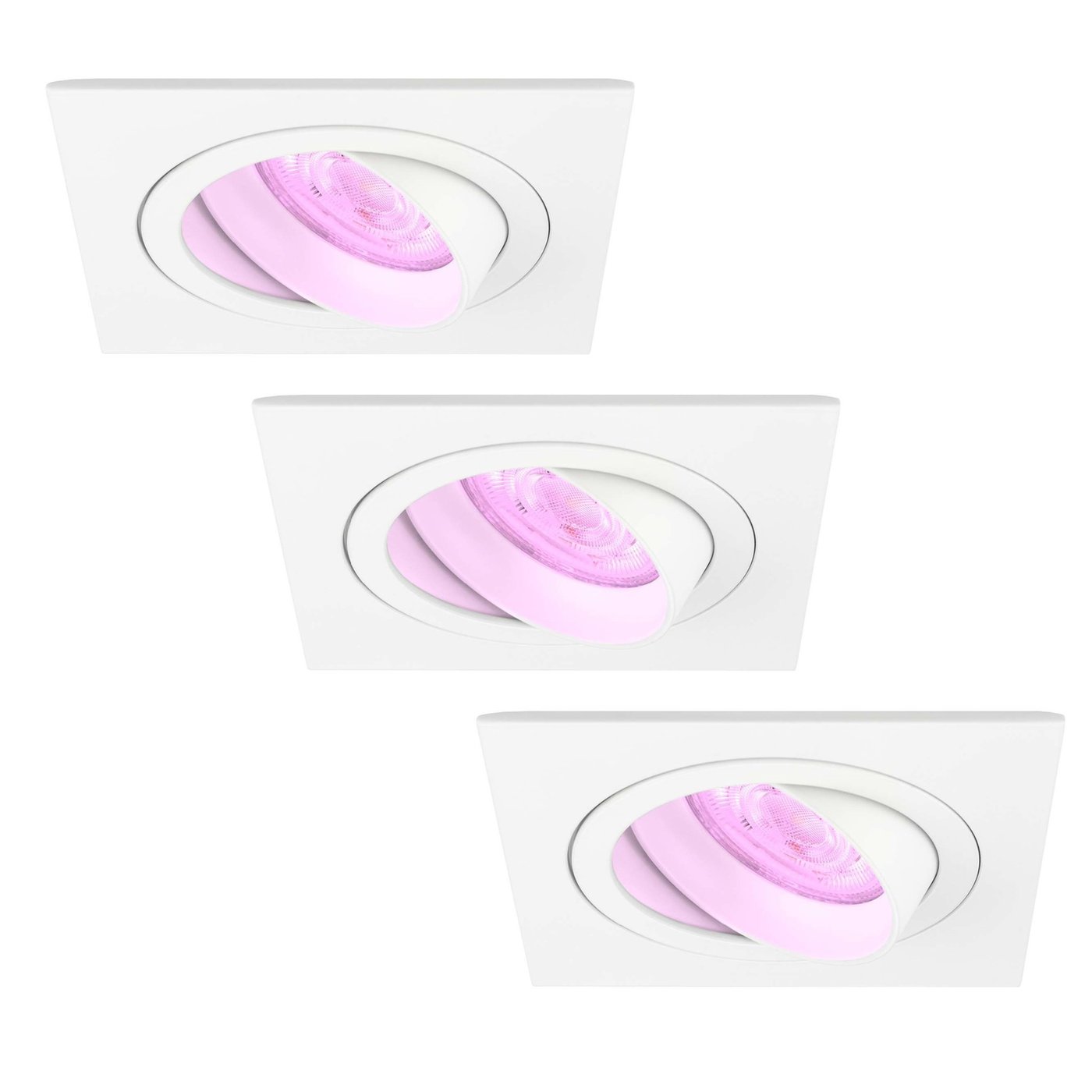 3x Lampy Wpuszczane w Sufit - inteligentne oświetlenie - Seville - ściemniane - RGBWW - Białe